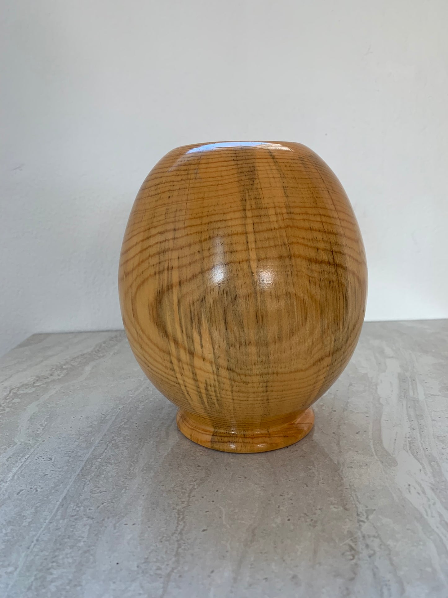 Sculpted Round Ponderosa Pine Wood Vase