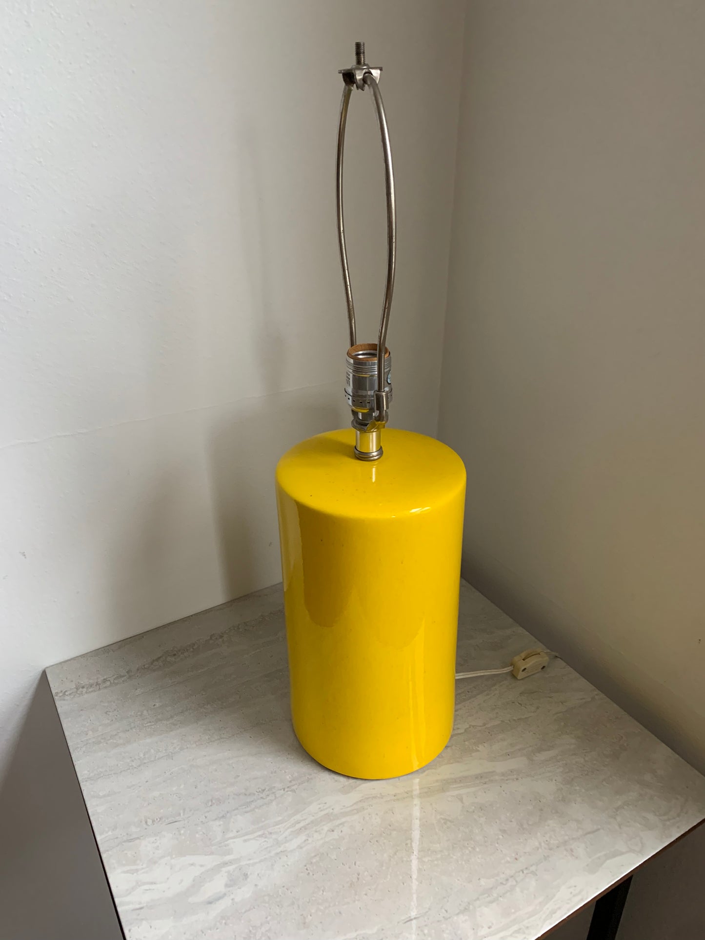 Mid-Century Modern Canary Yellow Ceramic Dual Setting Lamp