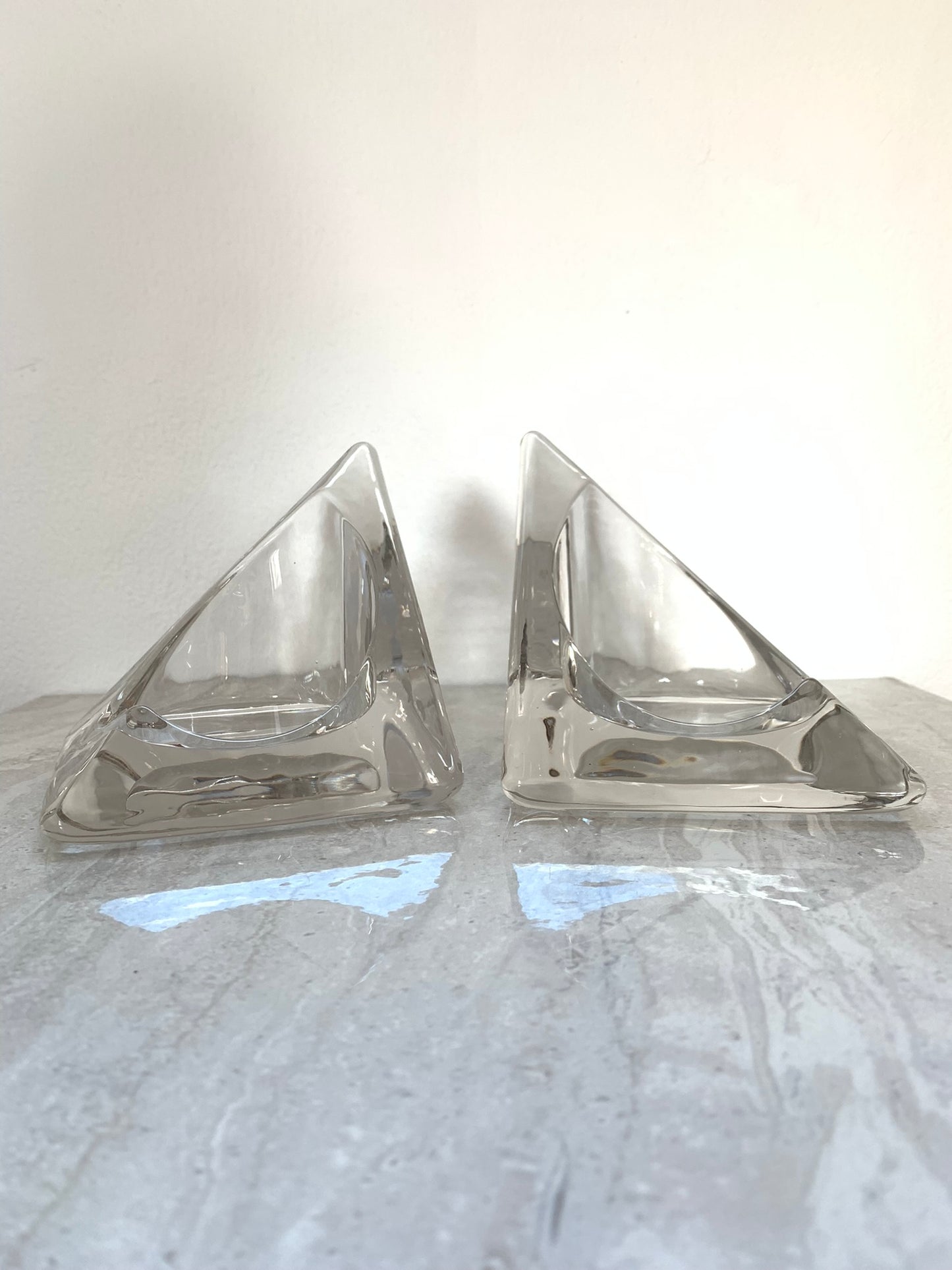 Vintage Nybro Swedish Candle Holder Bookends- a Pair