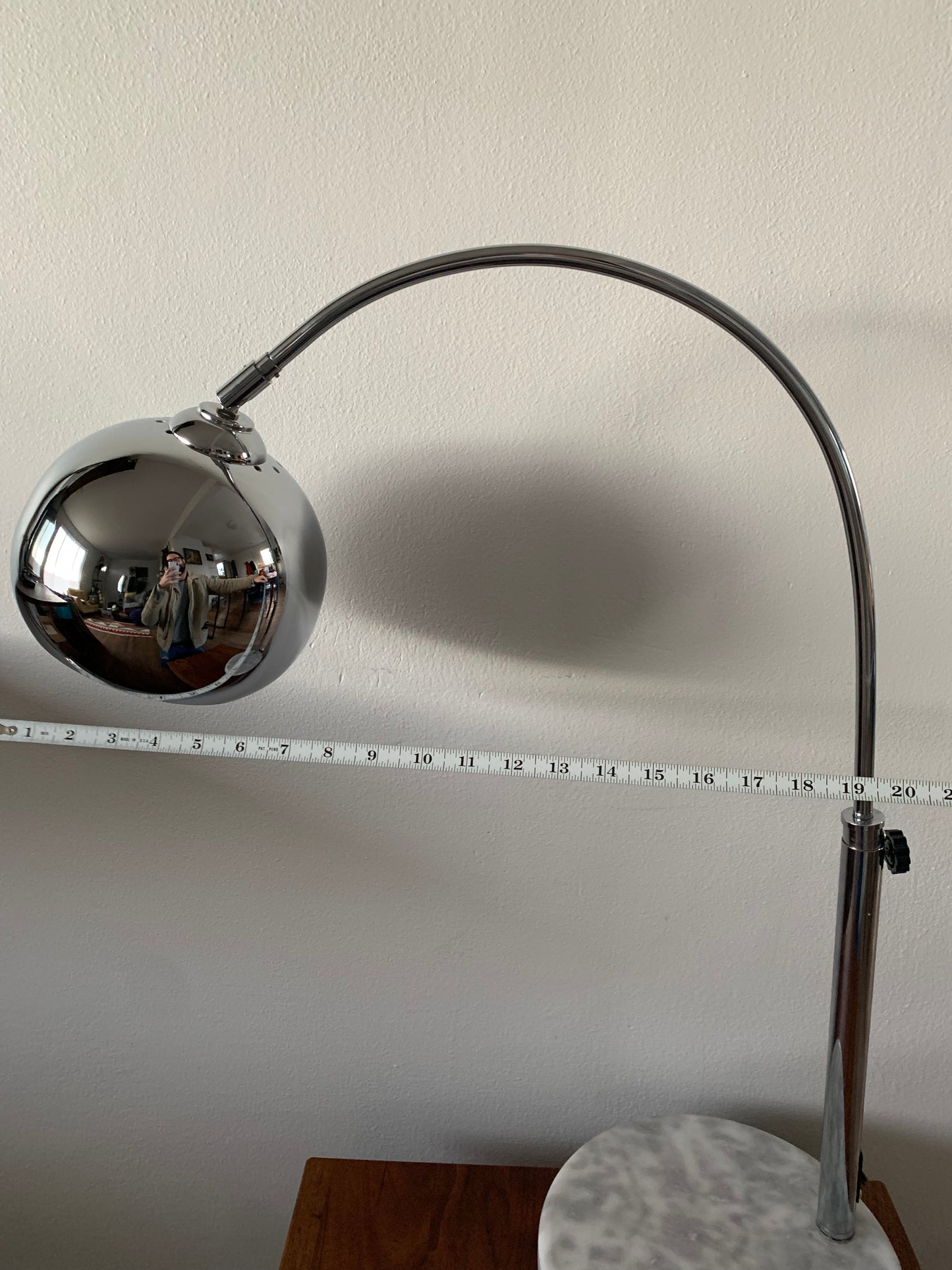 George Kovacs Chrome Eyeball Table Lamp With Marble Base