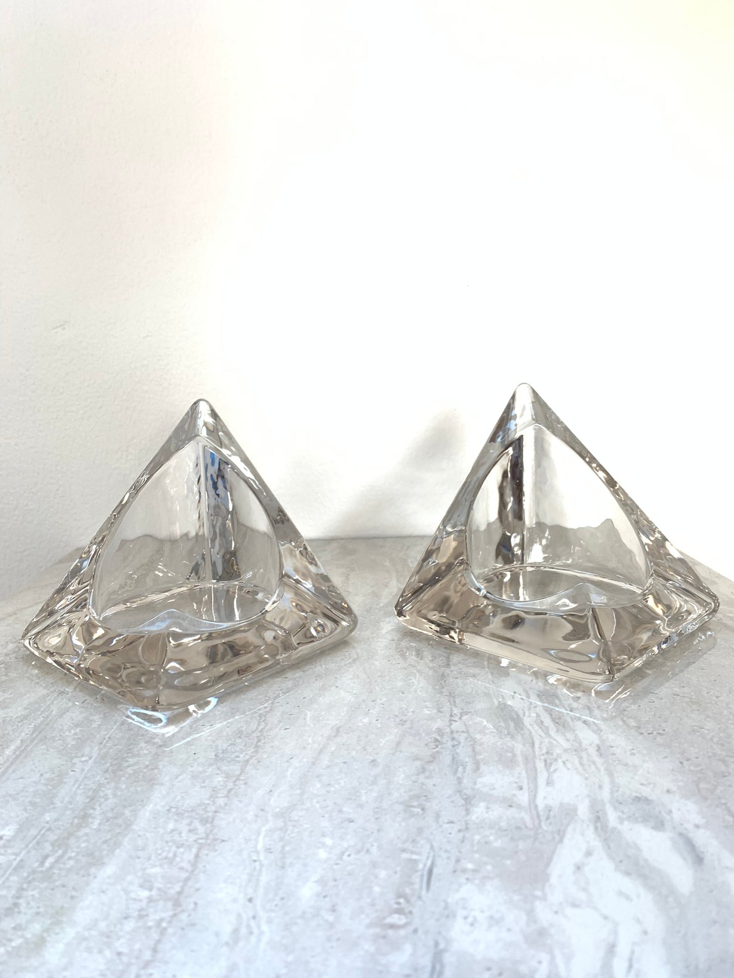 Vintage Nybro Swedish Candle Holder Bookends- a Pair