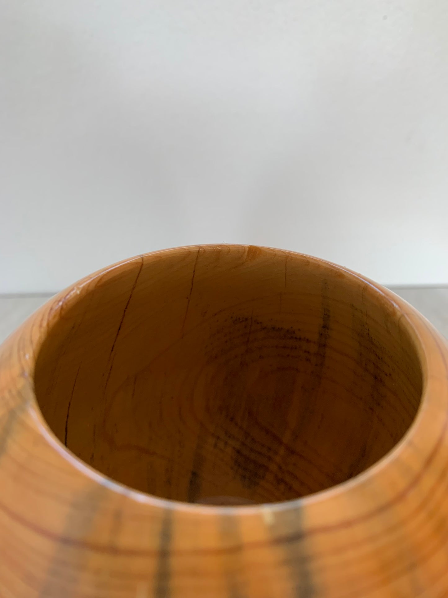 Sculpted Round Ponderosa Pine Wood Vase