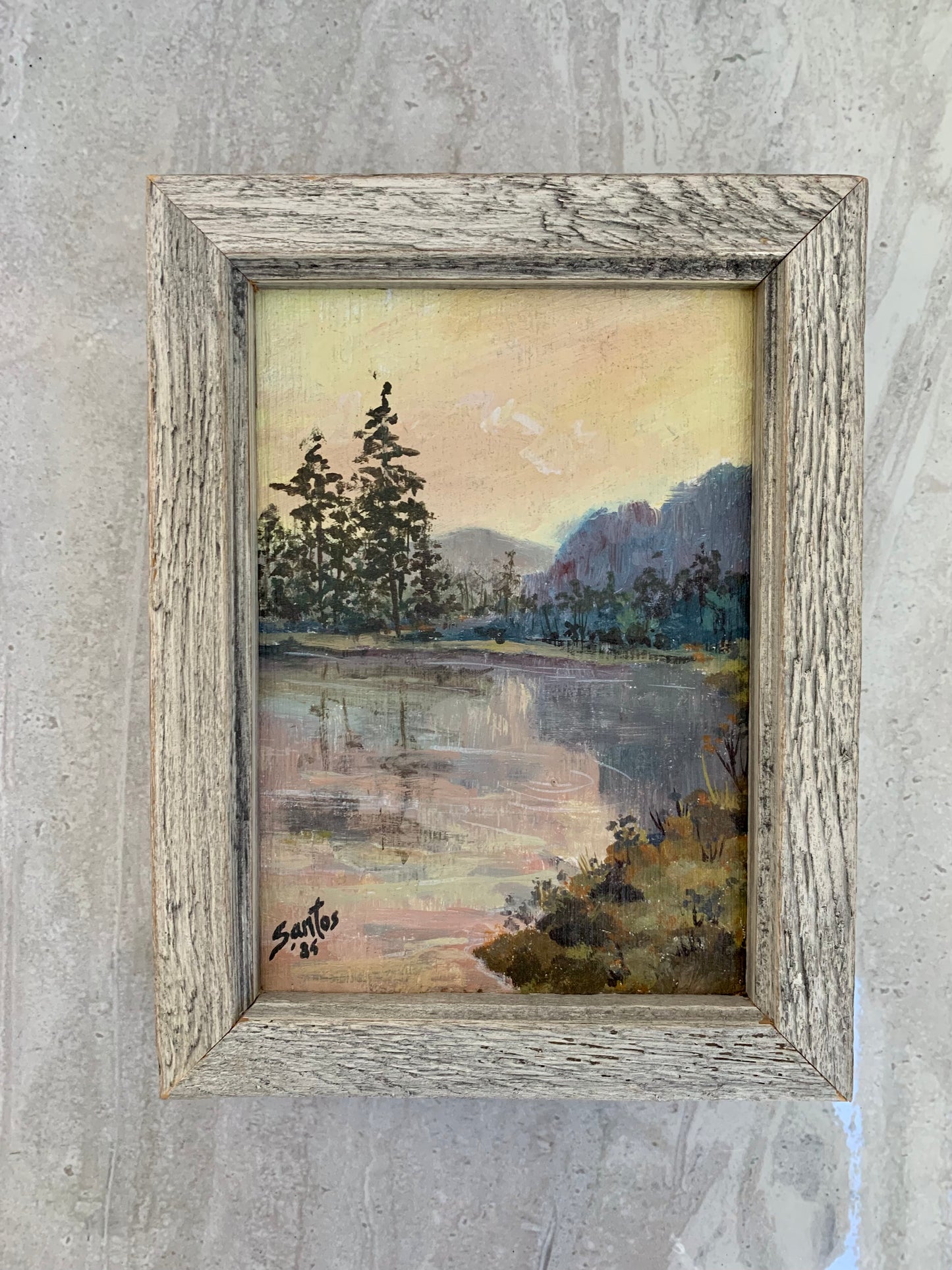 Framed Acrylic Landscape “Reflections” Rosemarie (Santos) MacPherson (1937-2105)