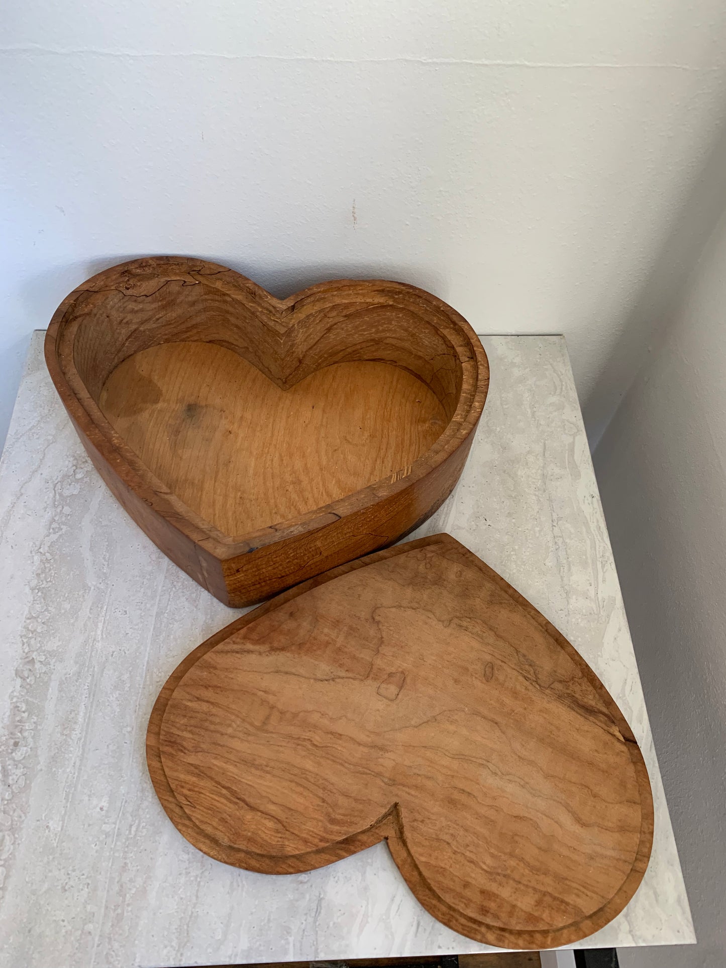 Handcrafted Exotic Wood Heart Shaped Box