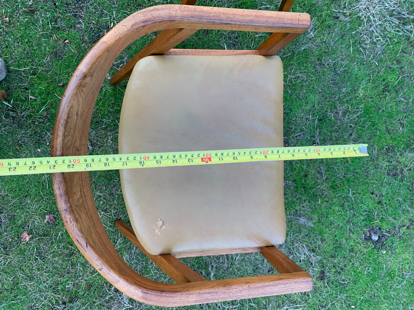 Mid-Century Modern Gunlocke Armchairs With Faux Leather Seat