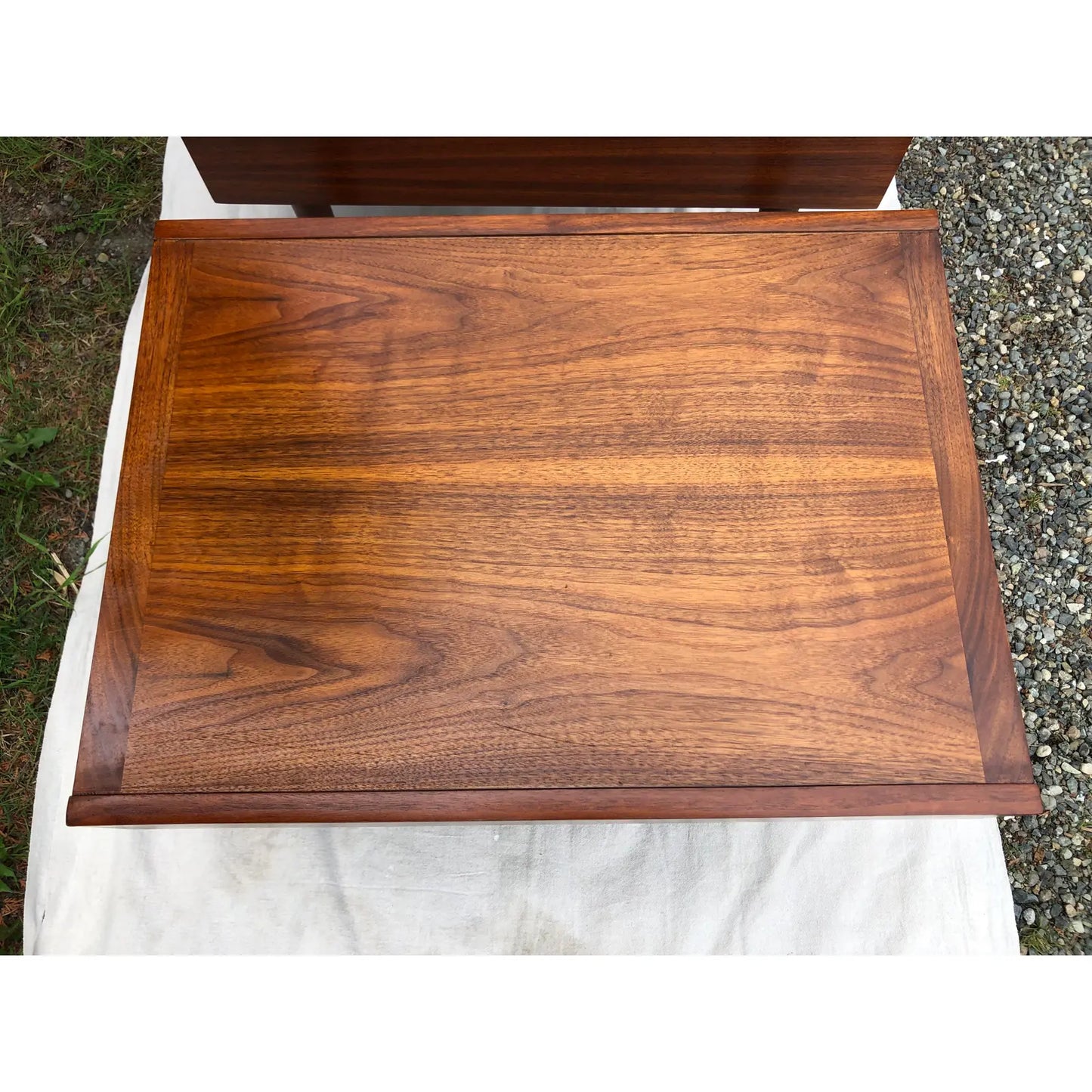 American of Martinsville Mid Century Modern Walnut Side End Tables Circa 1960s - Set of 2