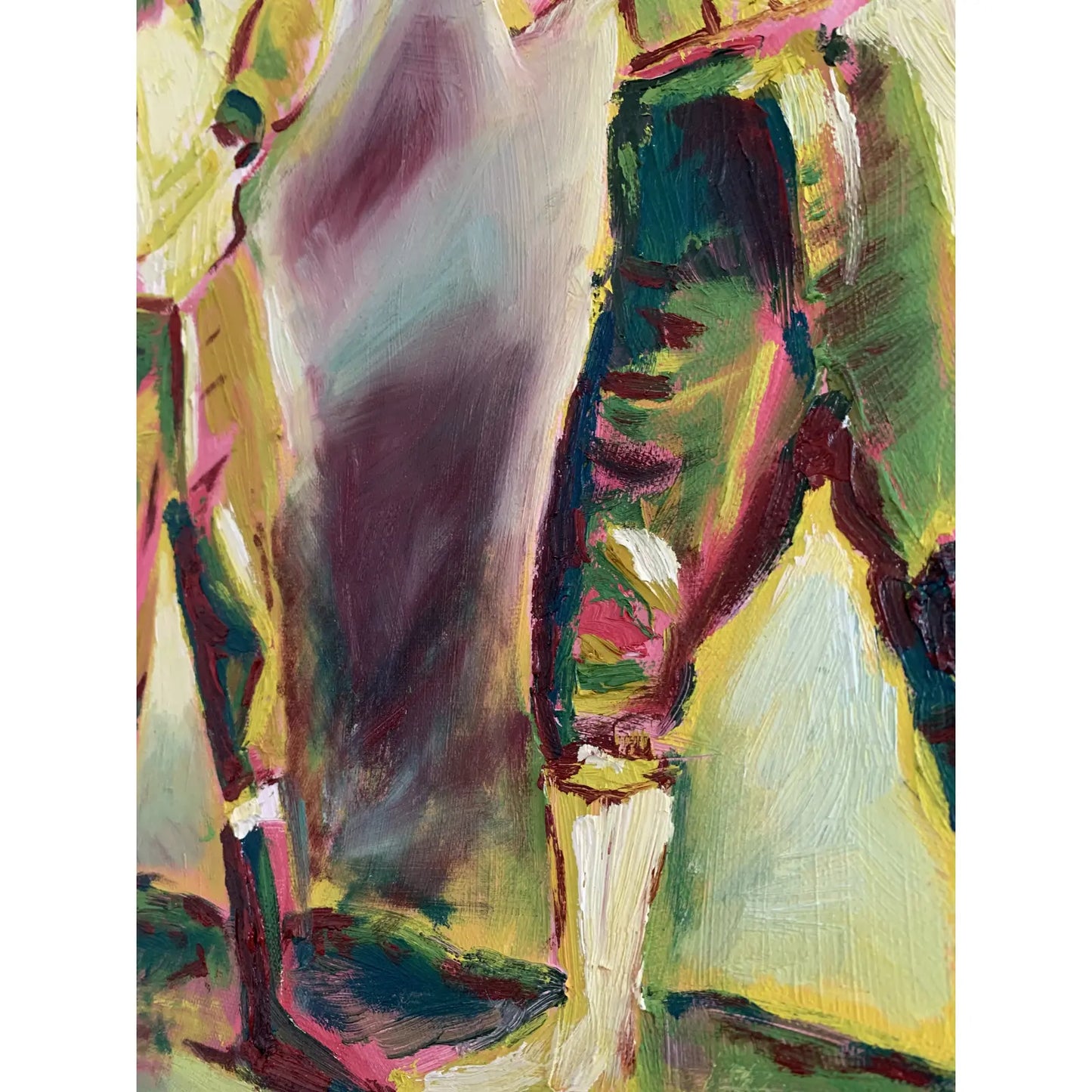 "Boxers" Contemporary Expressionist Figurative Sport Oil Painting on Canvas