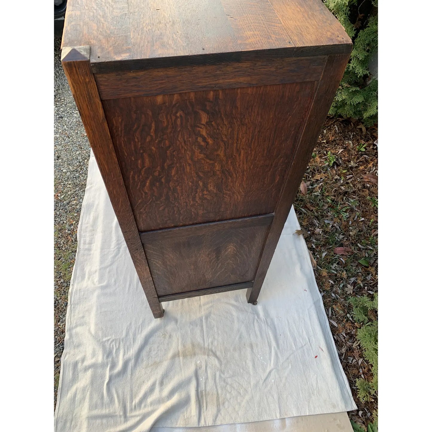 Early 20th Century Antique Continental Furniture Company Dresser With Hammered Bronze Hardware