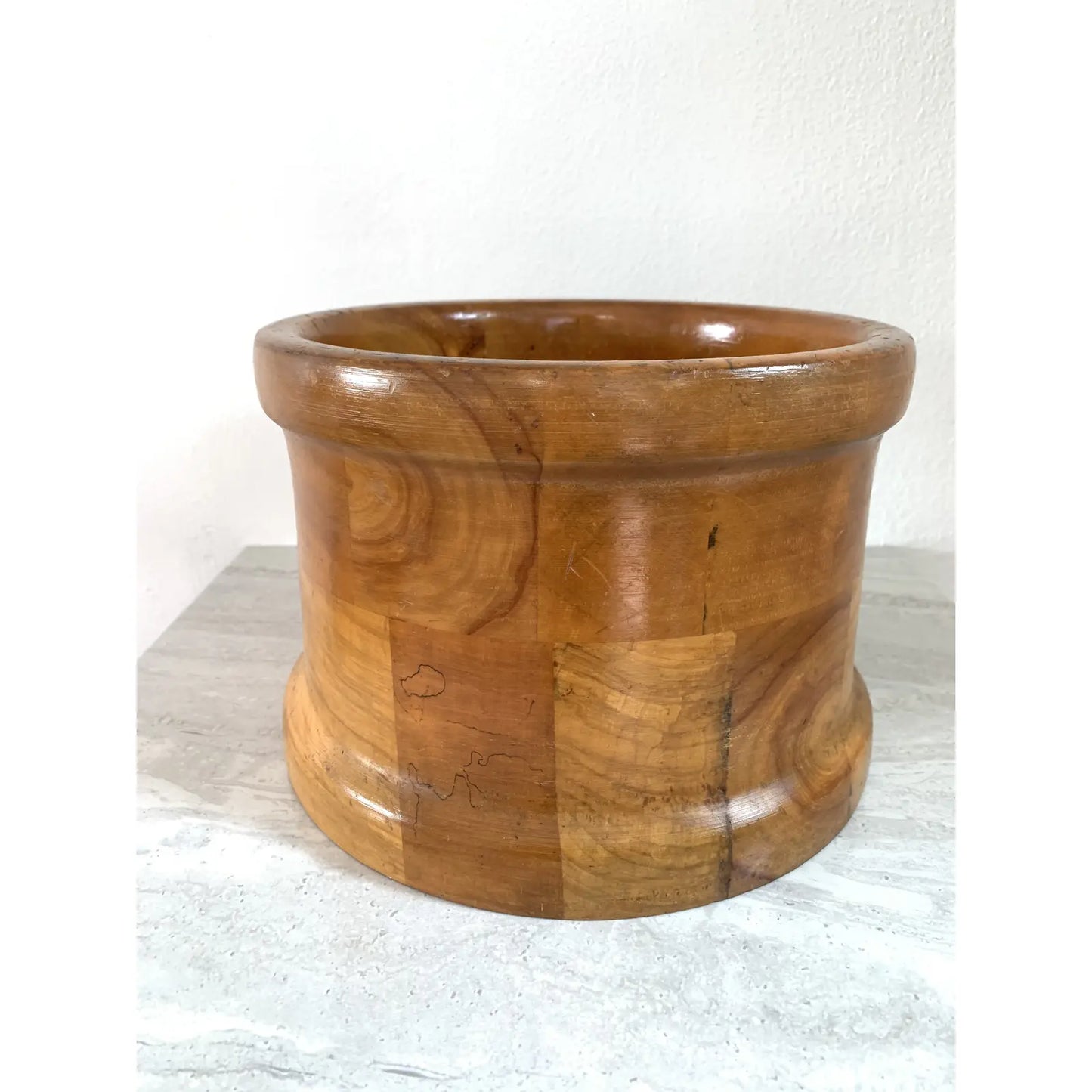 Early 20th Century Handcrafted Rustic Solid Wood Bowl
