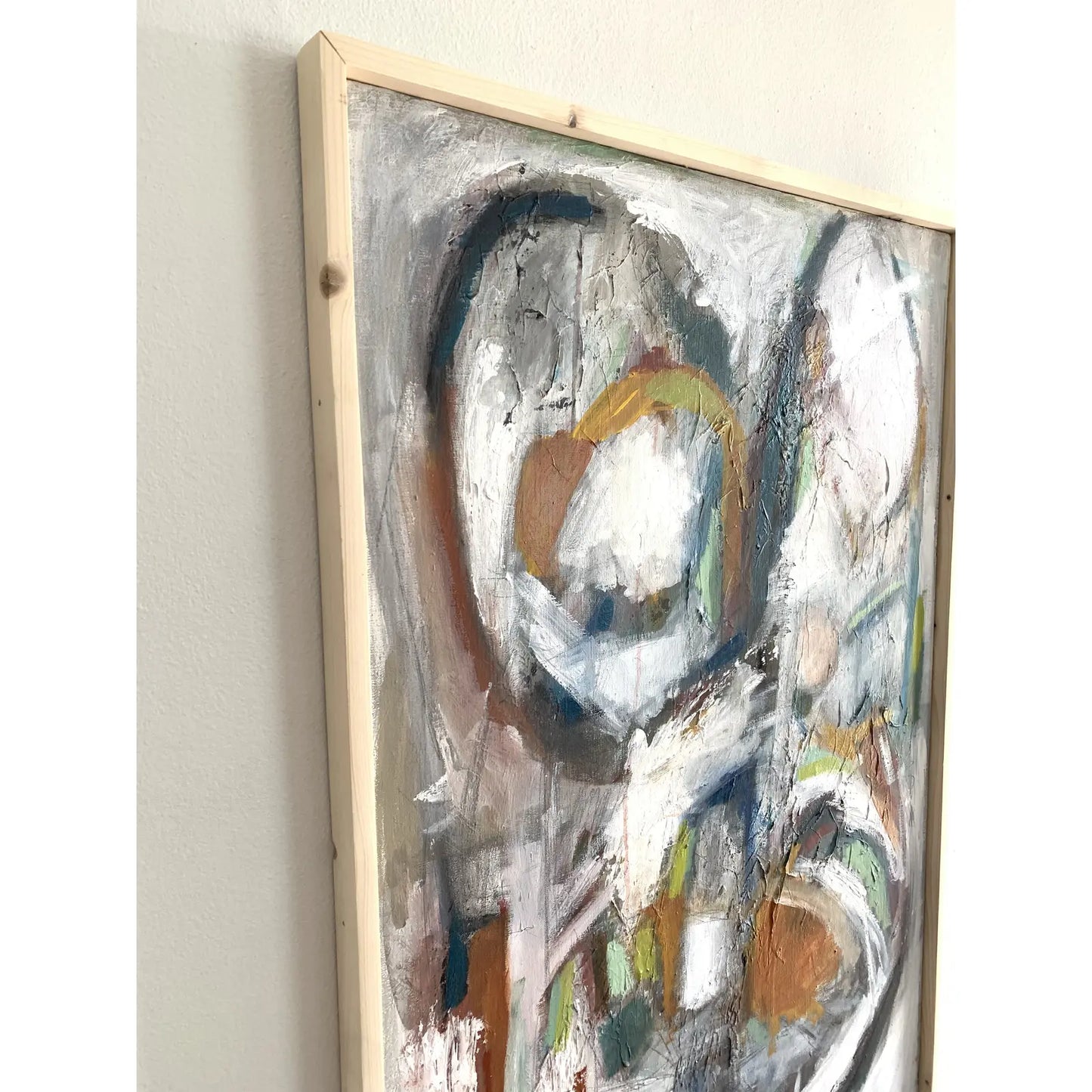 Framed Contemporary Original Modern Abstract Acrylic Painting on Canvas
