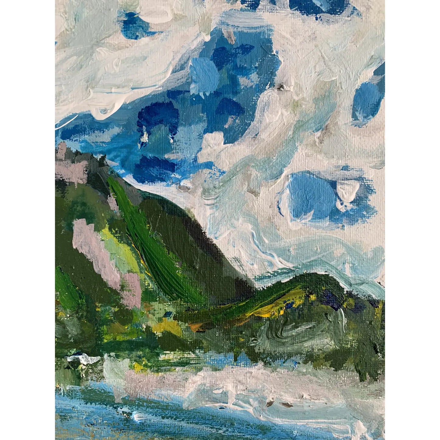 Framed Contemporary Post-Impressionist Style Landscape - Mount Si