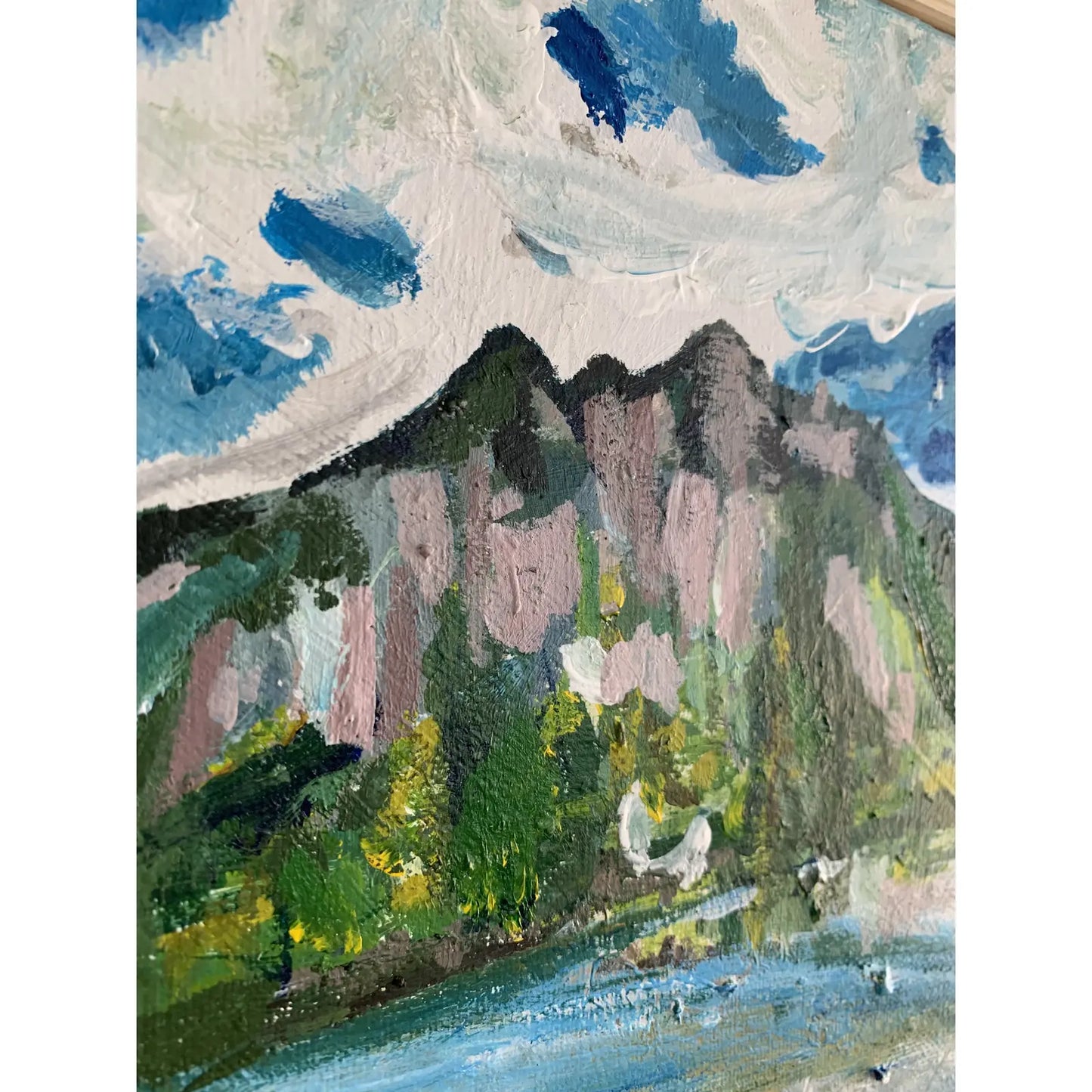 Framed Contemporary Post-Impressionist Style Landscape - Mount Si