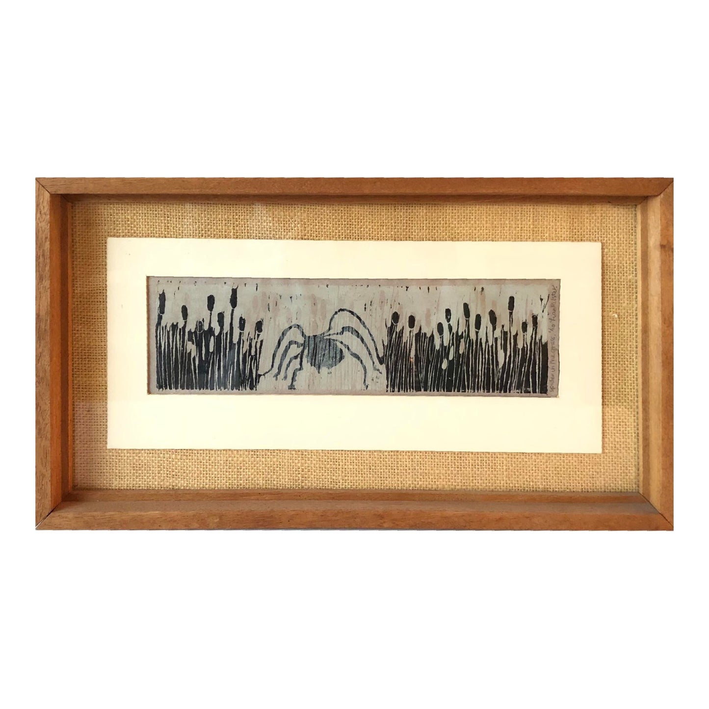 Mid 20th Century "Spider in the Grass" Lithograph Numbered 1/10, Framed