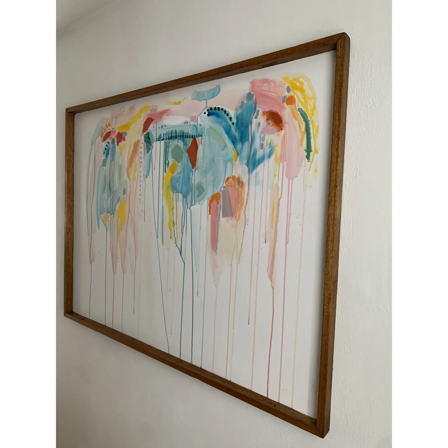 Large Abstract Acrylic Painting on Framed Board