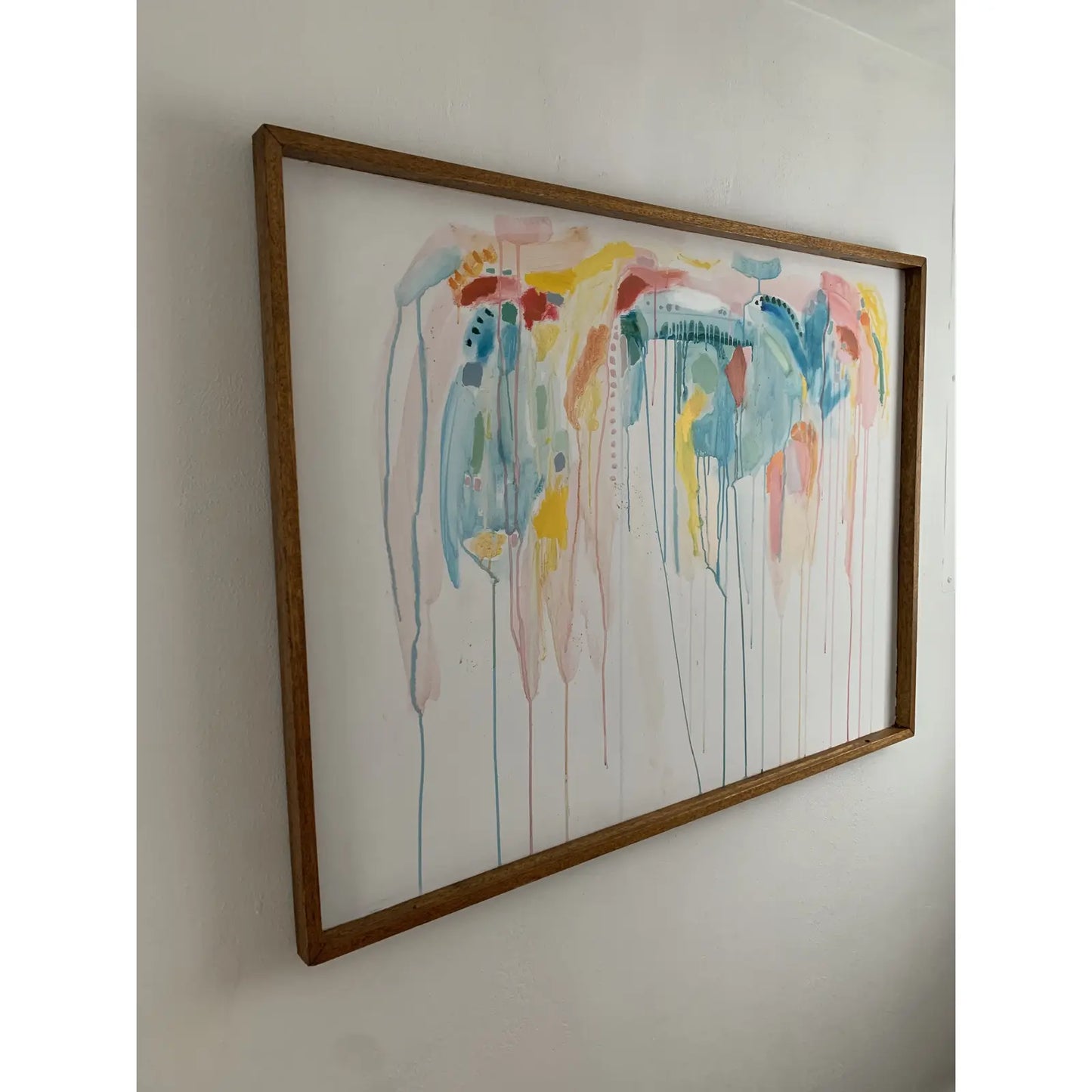 Large Abstract Acrylic Painting on Framed Board