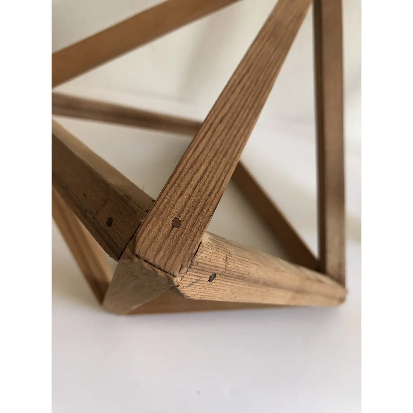 Handcrafted Wood Geometric Form Sculptures - a Pair