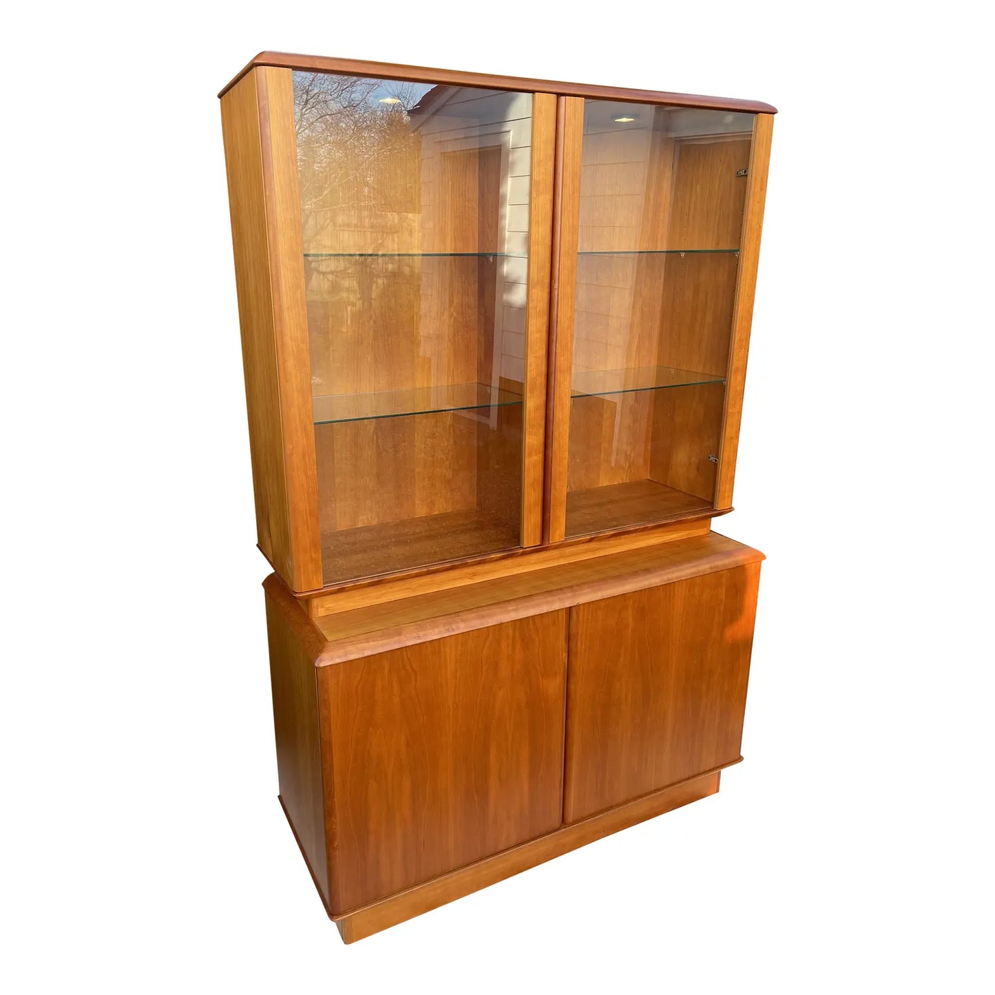 Late 20th Century Vintage Two Piece Teak Display and Hutch by Nordic Furniture - Ontario, Canada