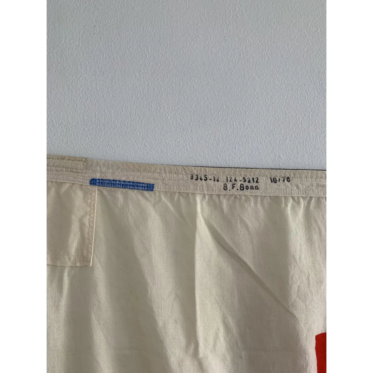 Mid 20th Century Large German Red Cross Cotton Flag