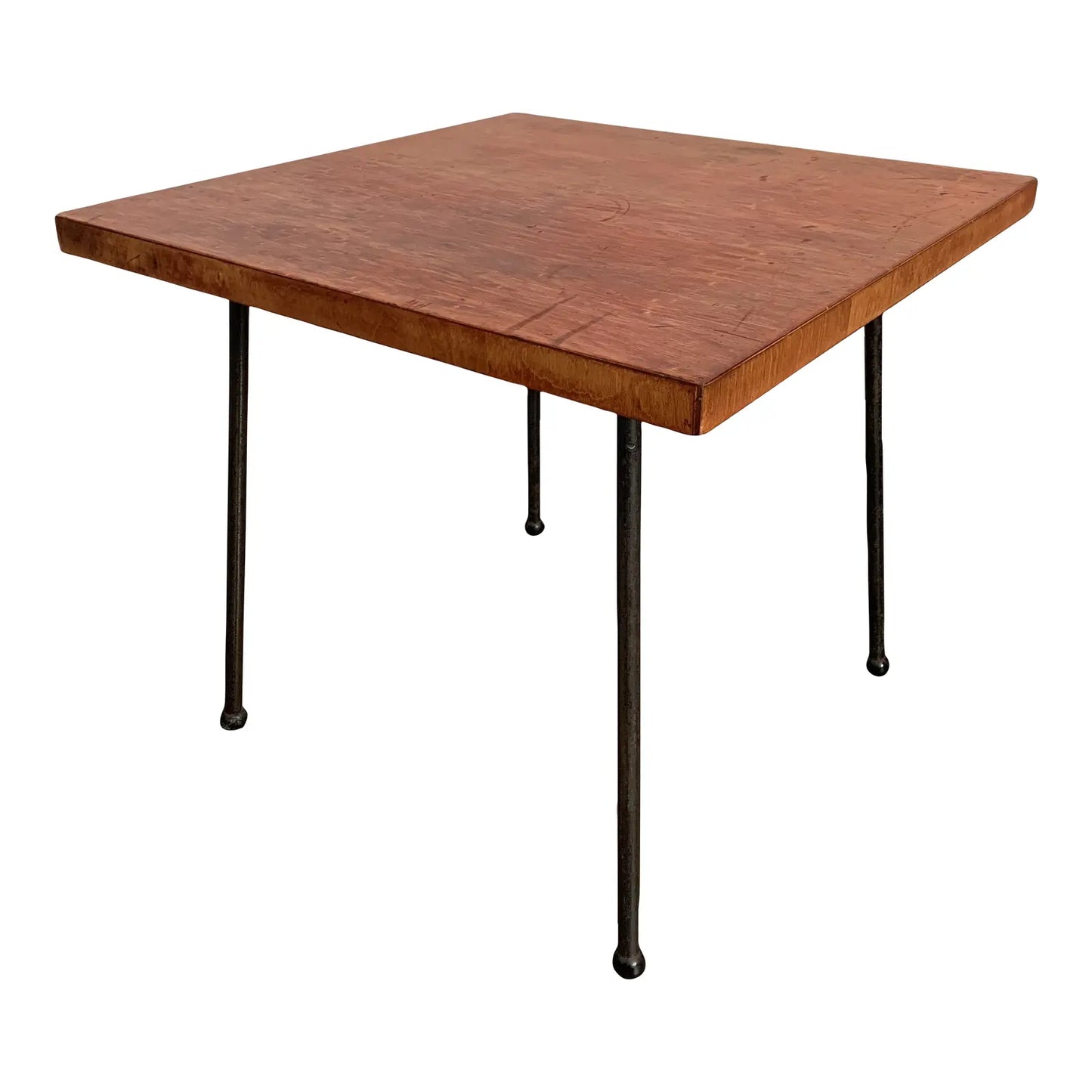 Mid-Century Modern Swivel Top Iron Leg Side Table