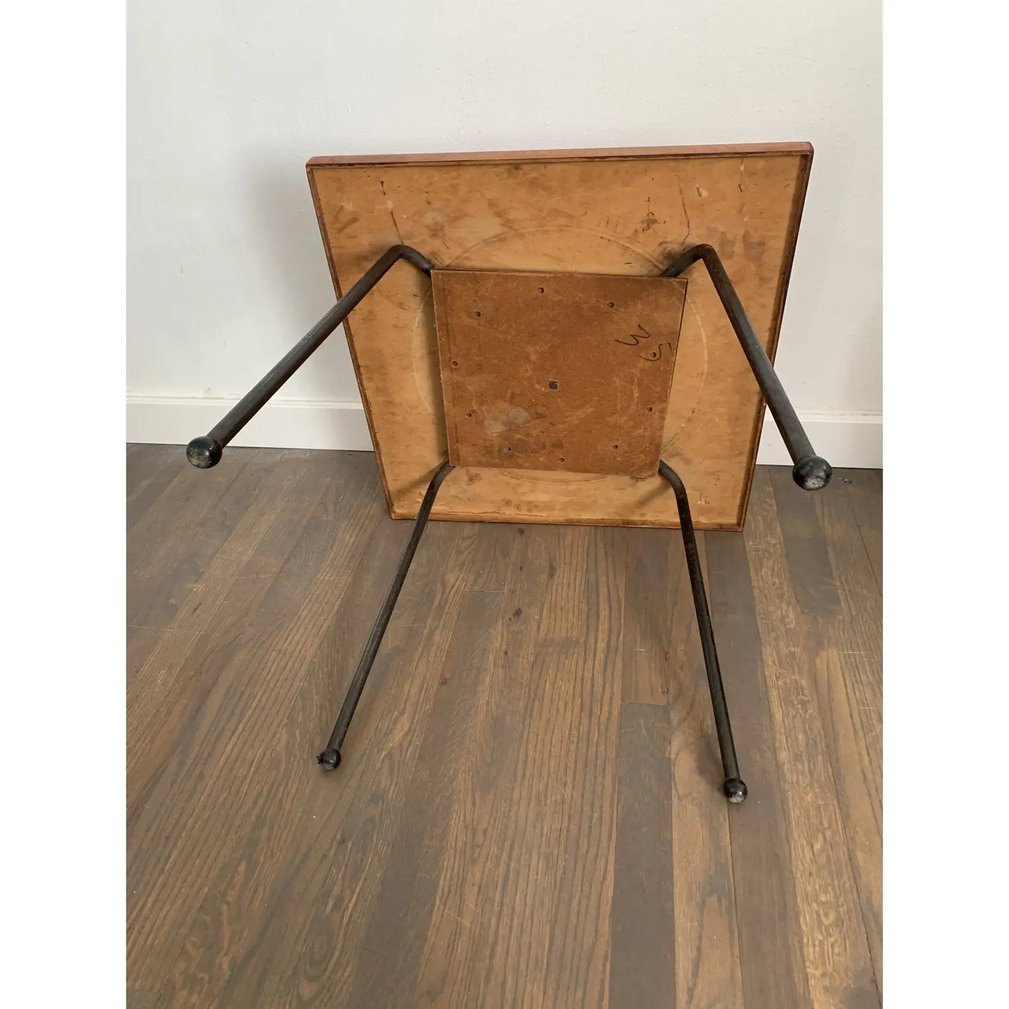 Mid-Century Modern Swivel Top Iron Leg Side Table