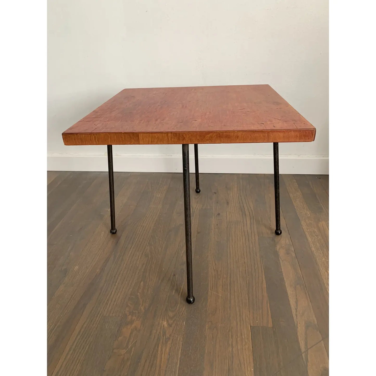 Mid-Century Modern Swivel Top Iron Leg Side Table