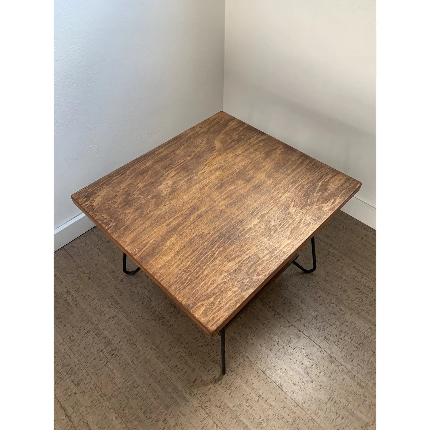 Mid 20th Century Mid-Century Modern Iron Leg Table With Swivel Top