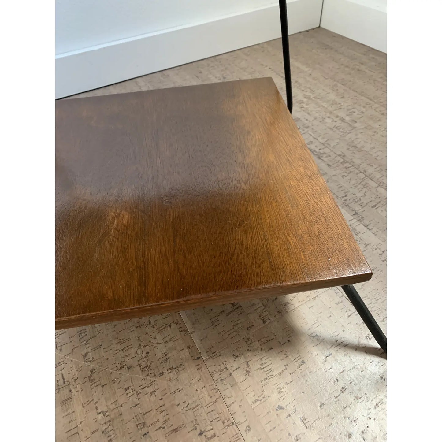 Mid 20th Century Mid-Century Modern Iron Leg Table With Swivel Top