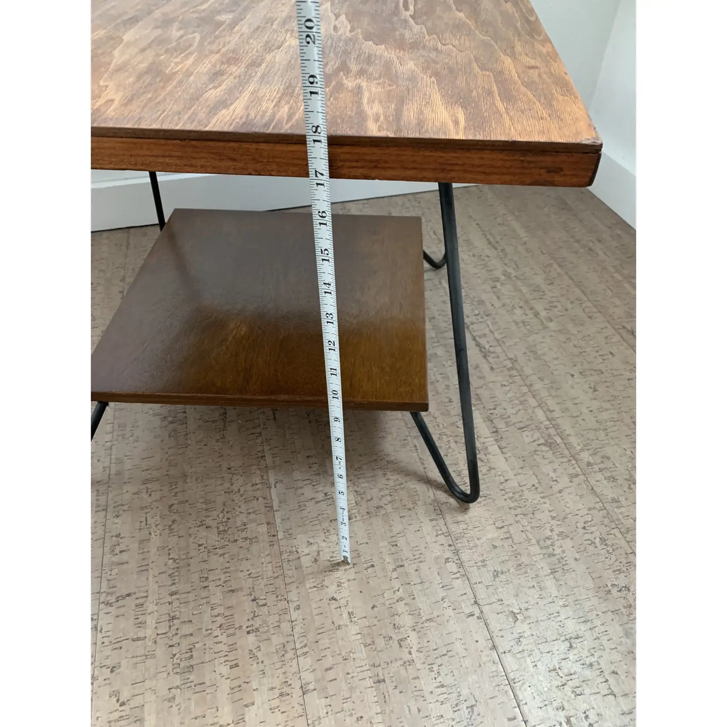 Mid 20th Century Mid-Century Modern Iron Leg Table With Swivel Top