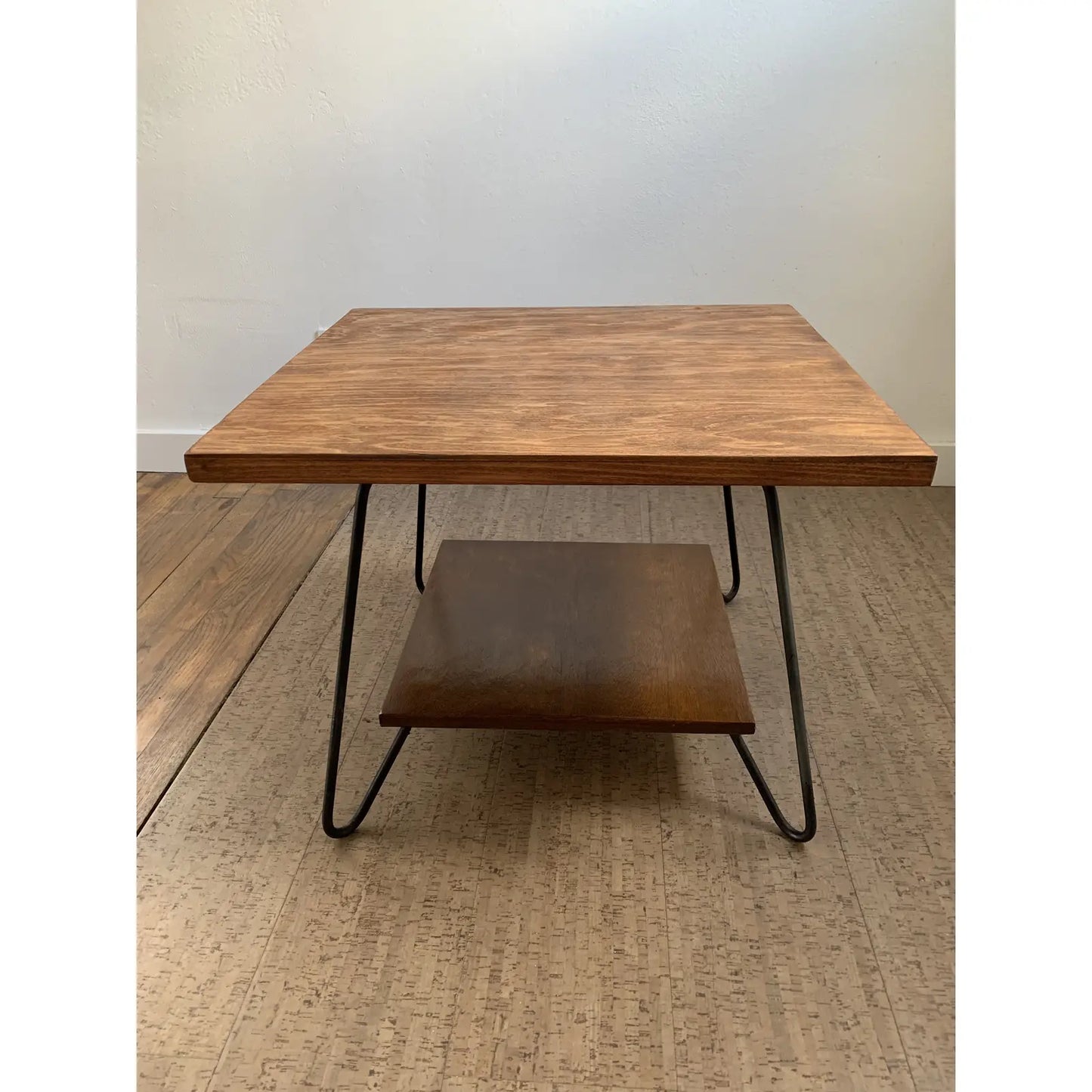 Mid 20th Century Mid-Century Modern Iron Leg Table With Swivel Top