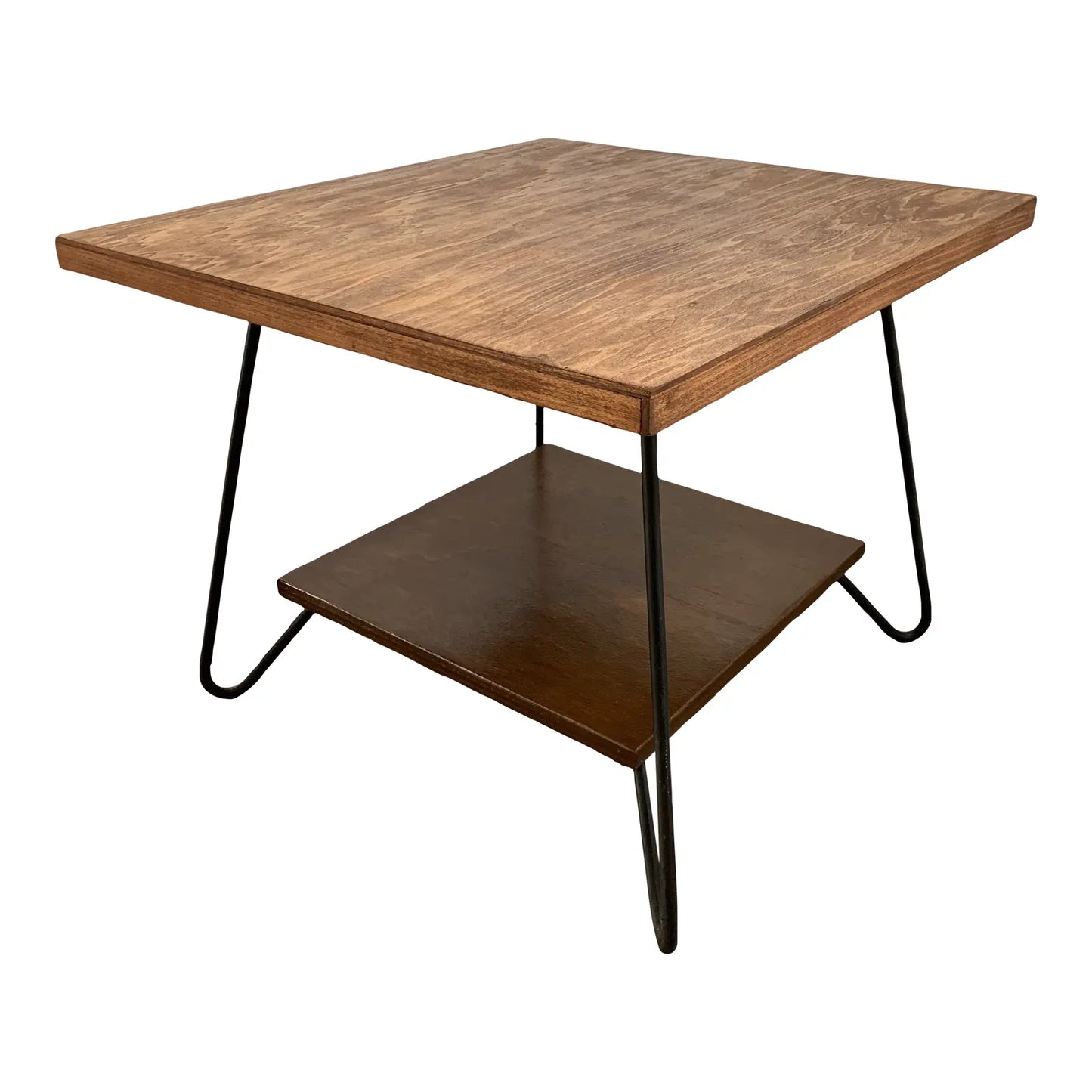 Mid 20th Century Mid-Century Modern Iron Leg Table With Swivel Top