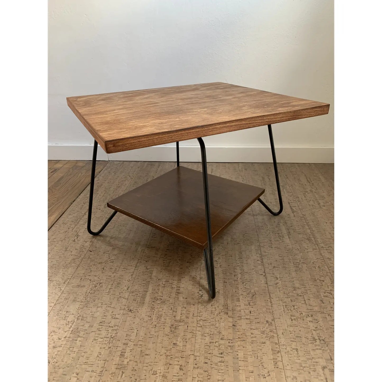 Mid 20th Century Mid-Century Modern Iron Leg Table With Swivel Top