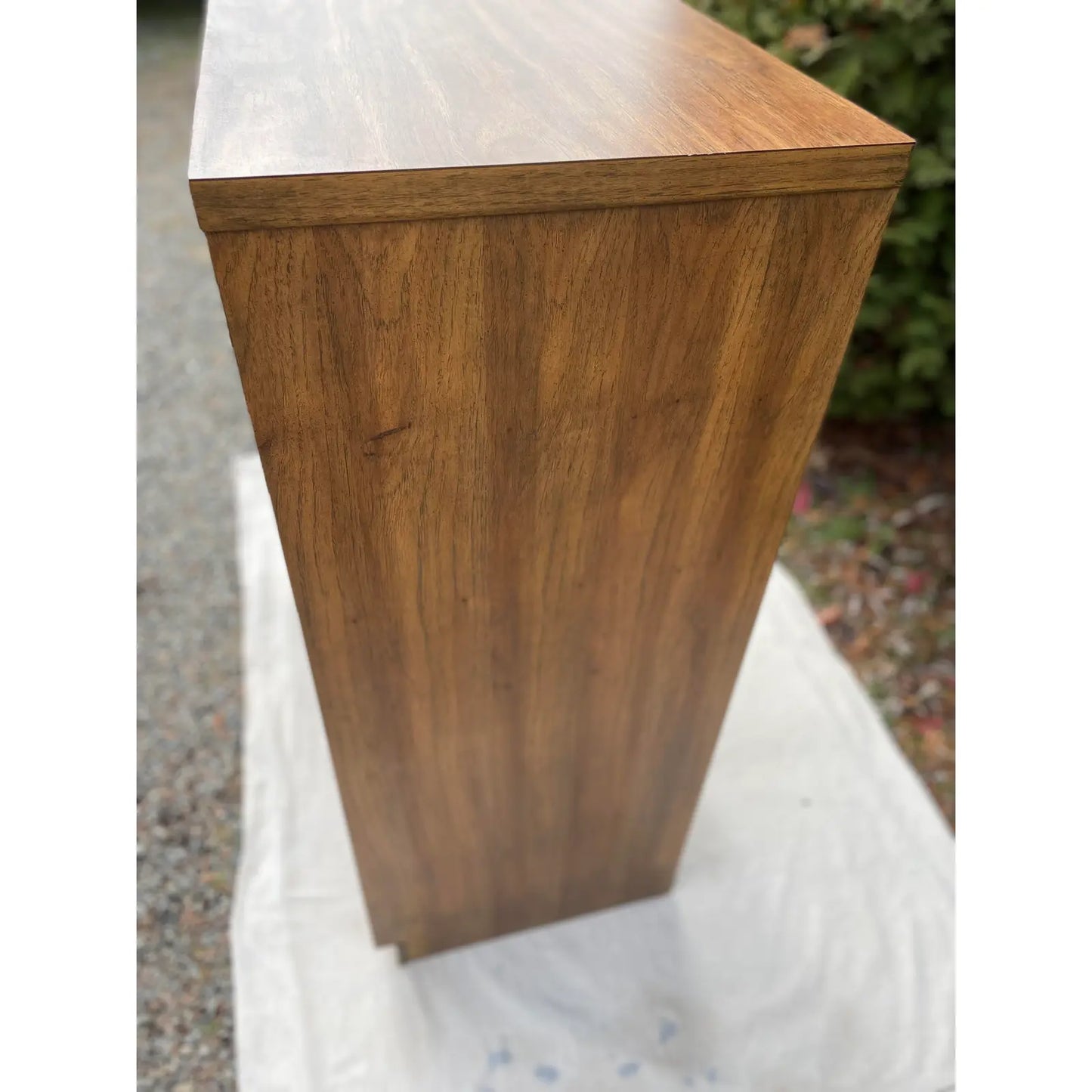 Mid 20th Century Mid-Century Modern Solid Oak Highboy in a Dark Finish and Laminate Top