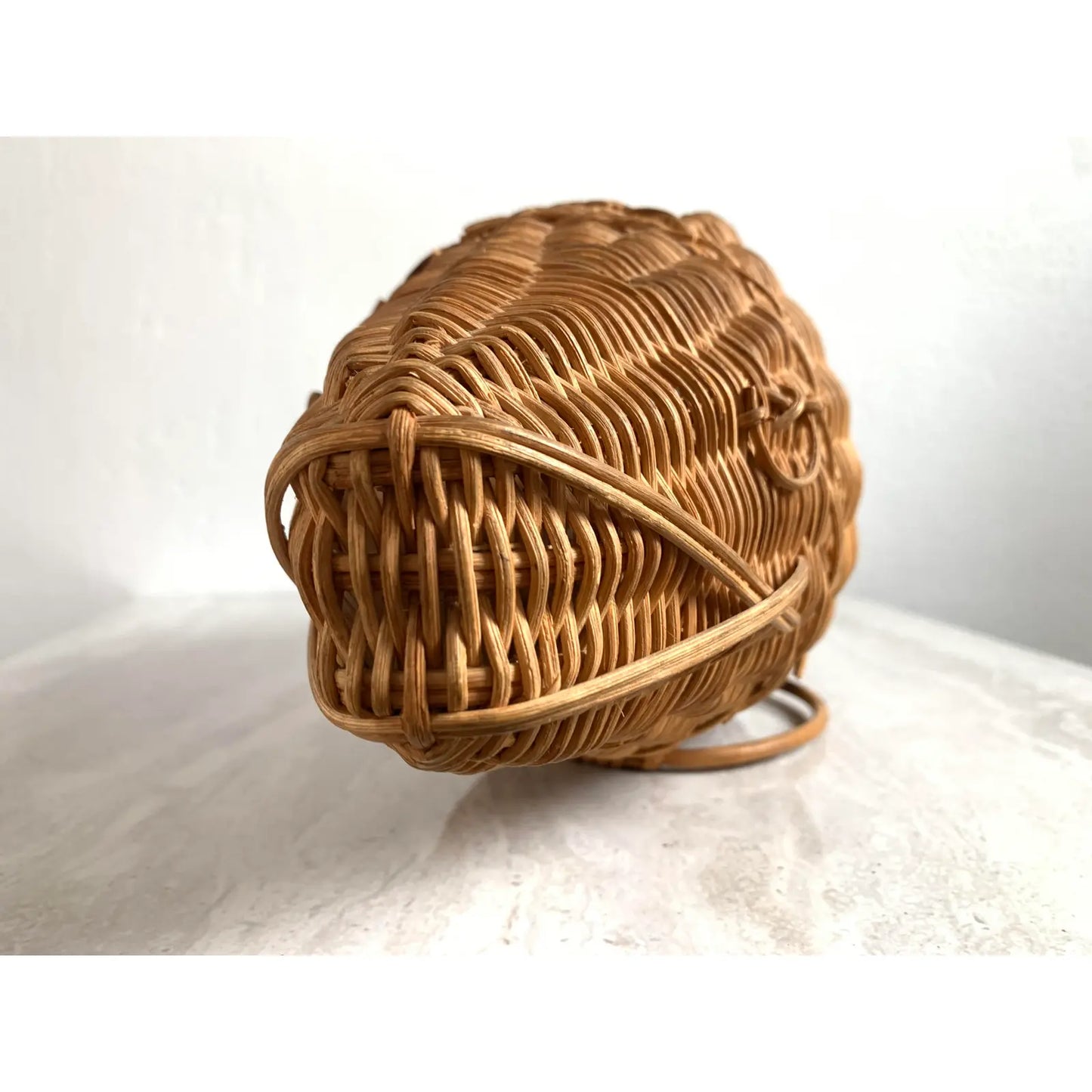 Mid 20th Century Mid-Century Wicker Fish Basket