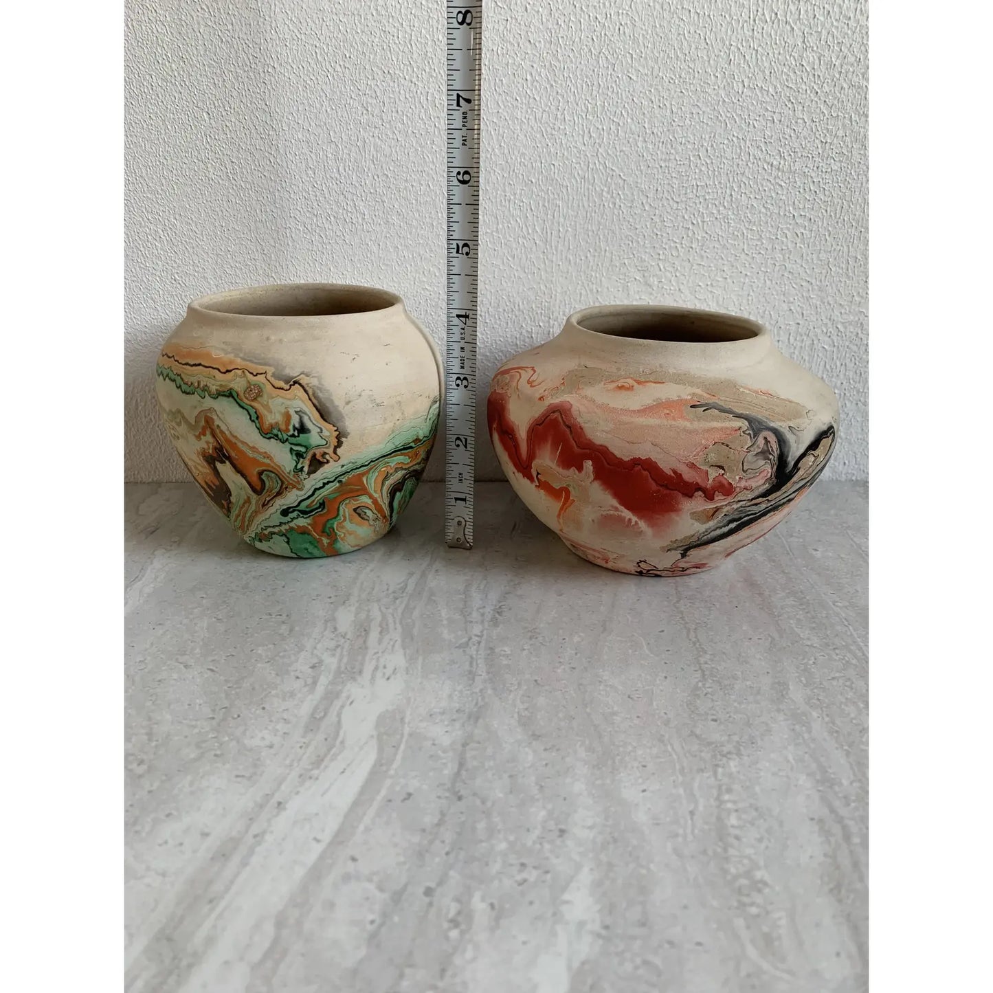 Mid 20th Century Nemadji Pottery Vases- a Pair