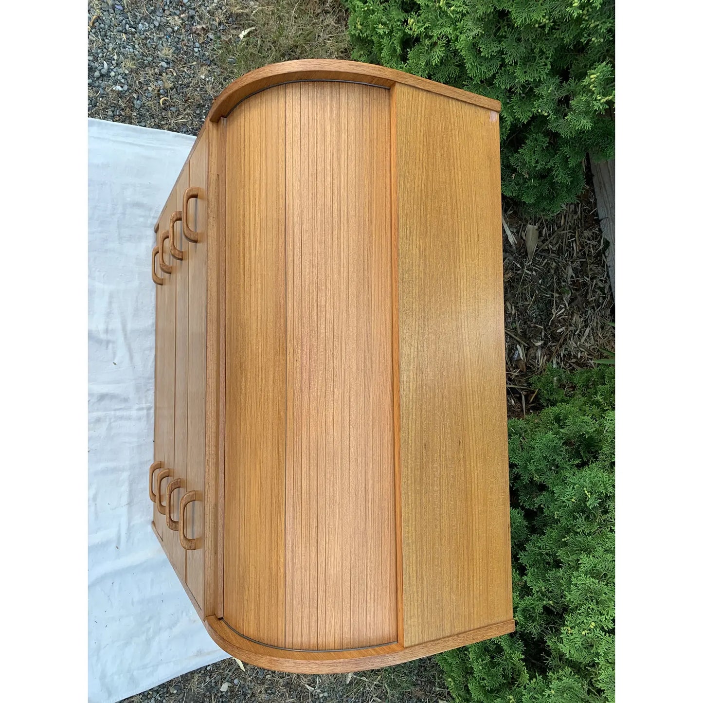 Mid 20th Century Scandinavian Mid-Century Modern Teak Tambour Rolltop Desk