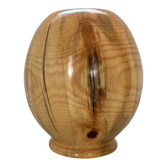 Sculpted Round Ponderosa Pine Wood Vase
