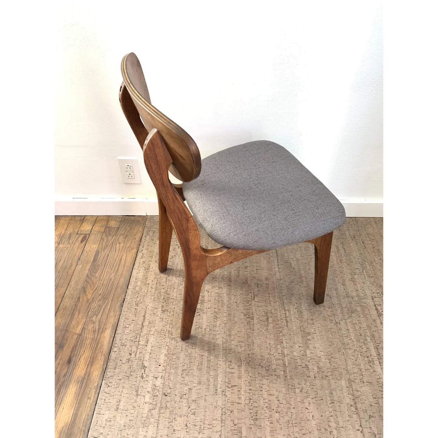 Mid-Century Danish Modern Rounded Walnut Chair