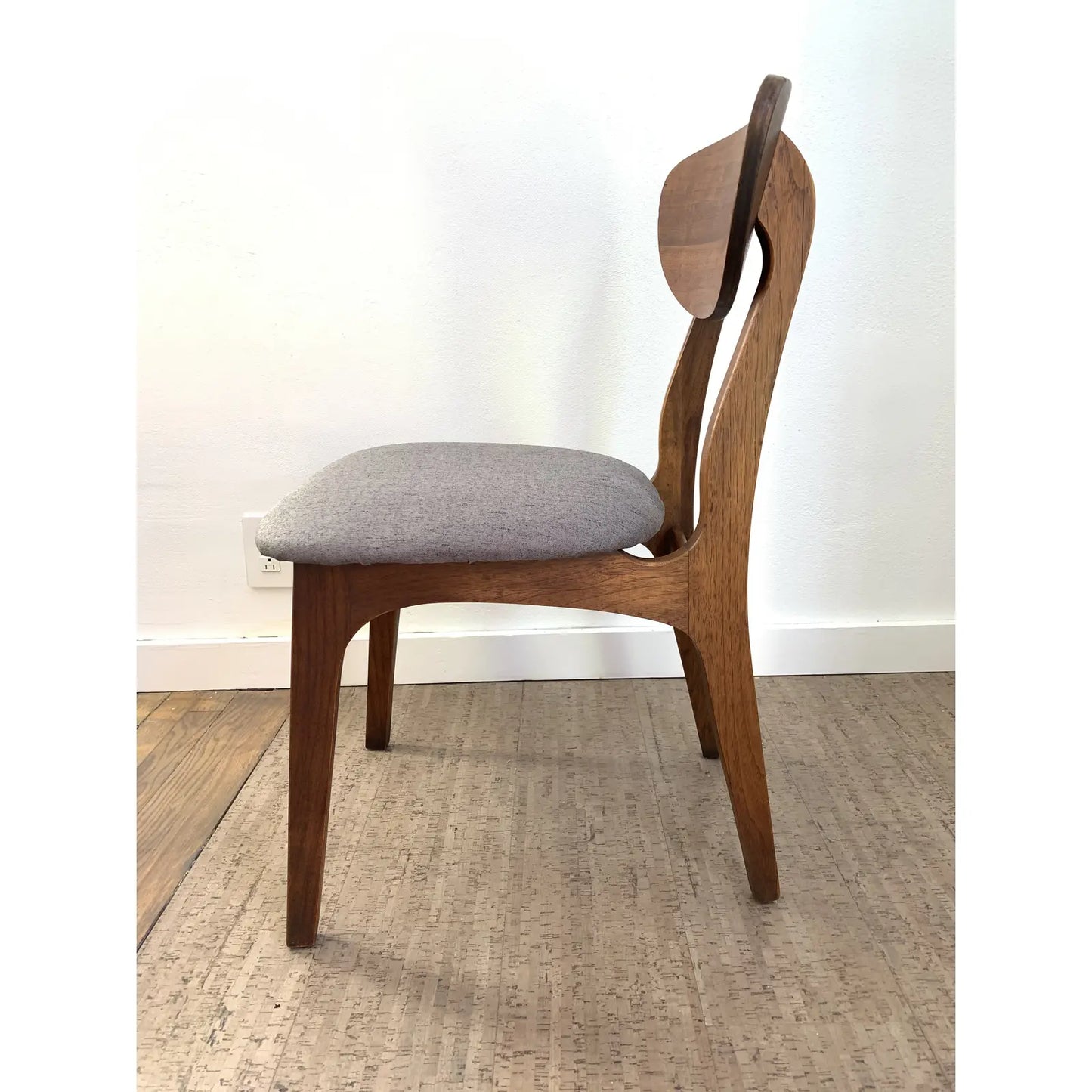 Mid-Century Danish Modern Rounded Walnut Chair