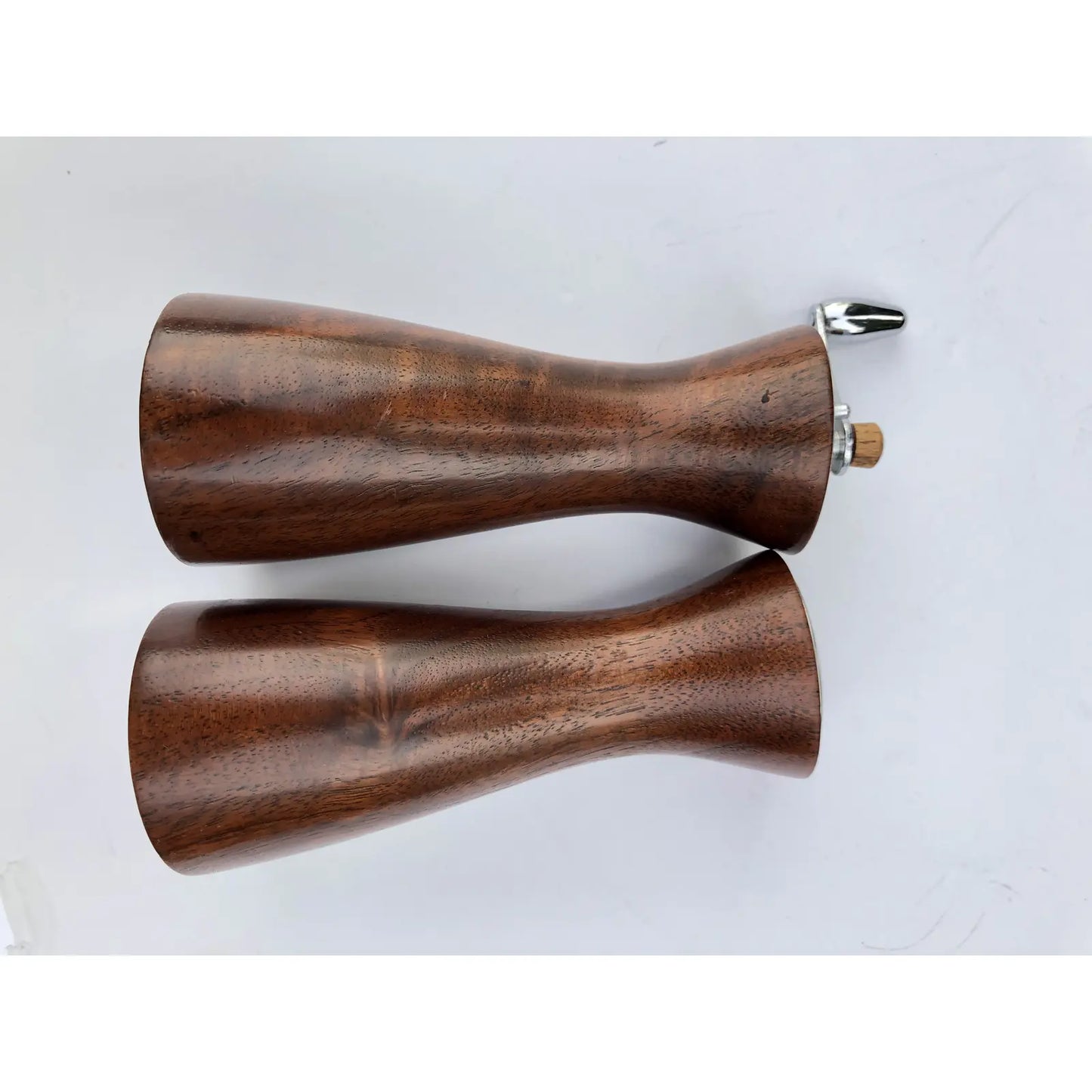 Mid Century Modern Solid Walnut Salt & Pepper Grinder- a Pair