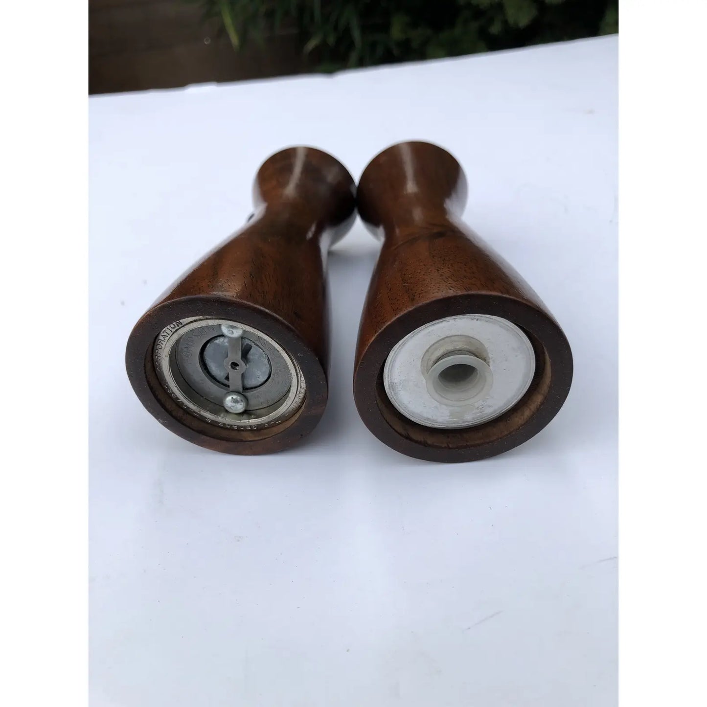 Mid Century Modern Solid Walnut Salt & Pepper Grinder- a Pair