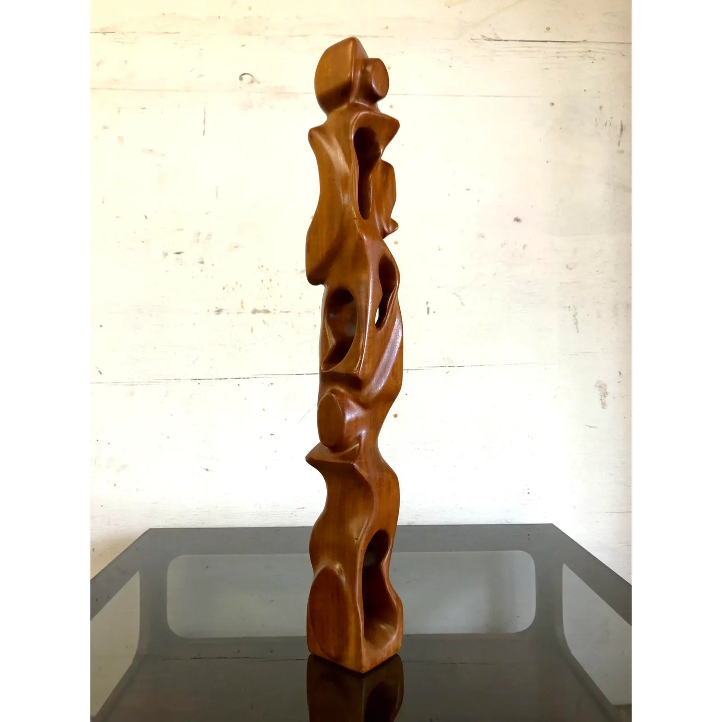 Mid-Century Signed Artist-Handcrafted Abstract Totem Sculpture