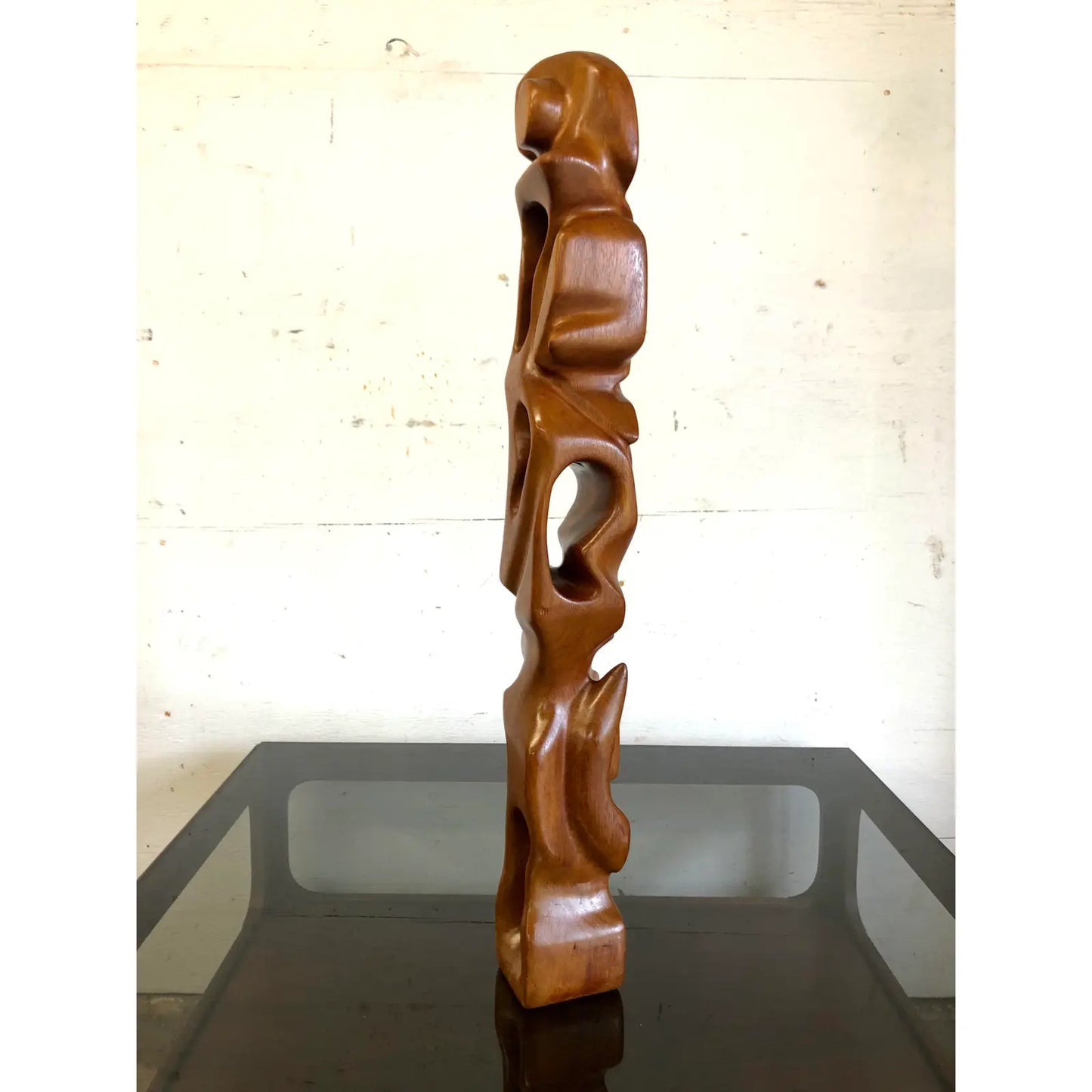 Mid-Century Signed Artist-Handcrafted Abstract Totem Sculpture