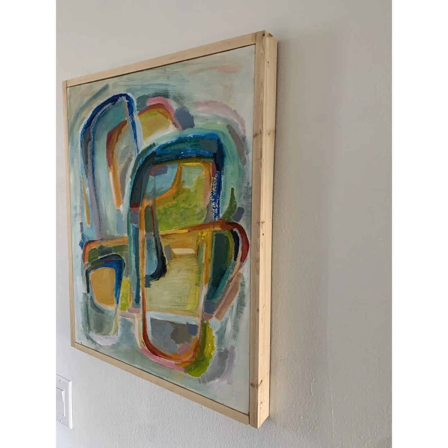 Abstract Acrylic Painting on Canvas Framed