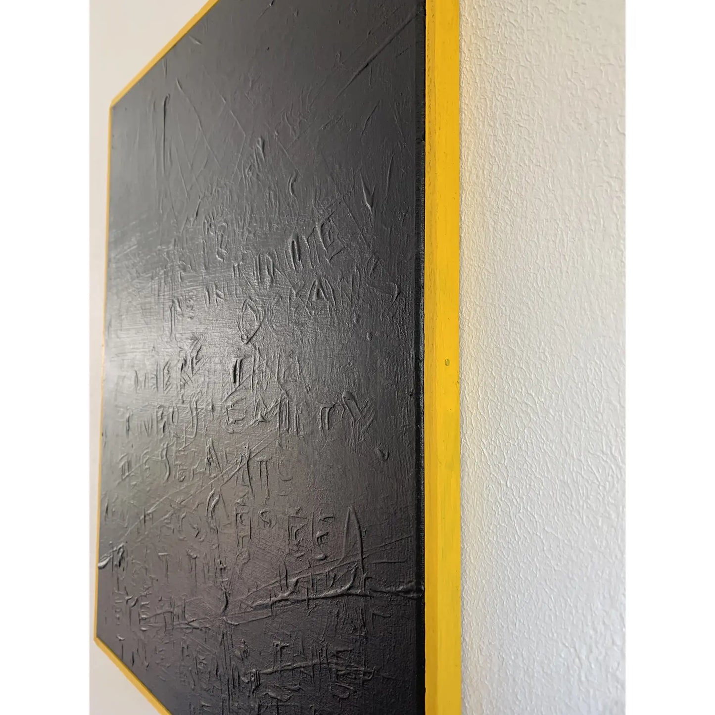 “Eidolons” Acrylic Painting on Canvas in Yellow Frame