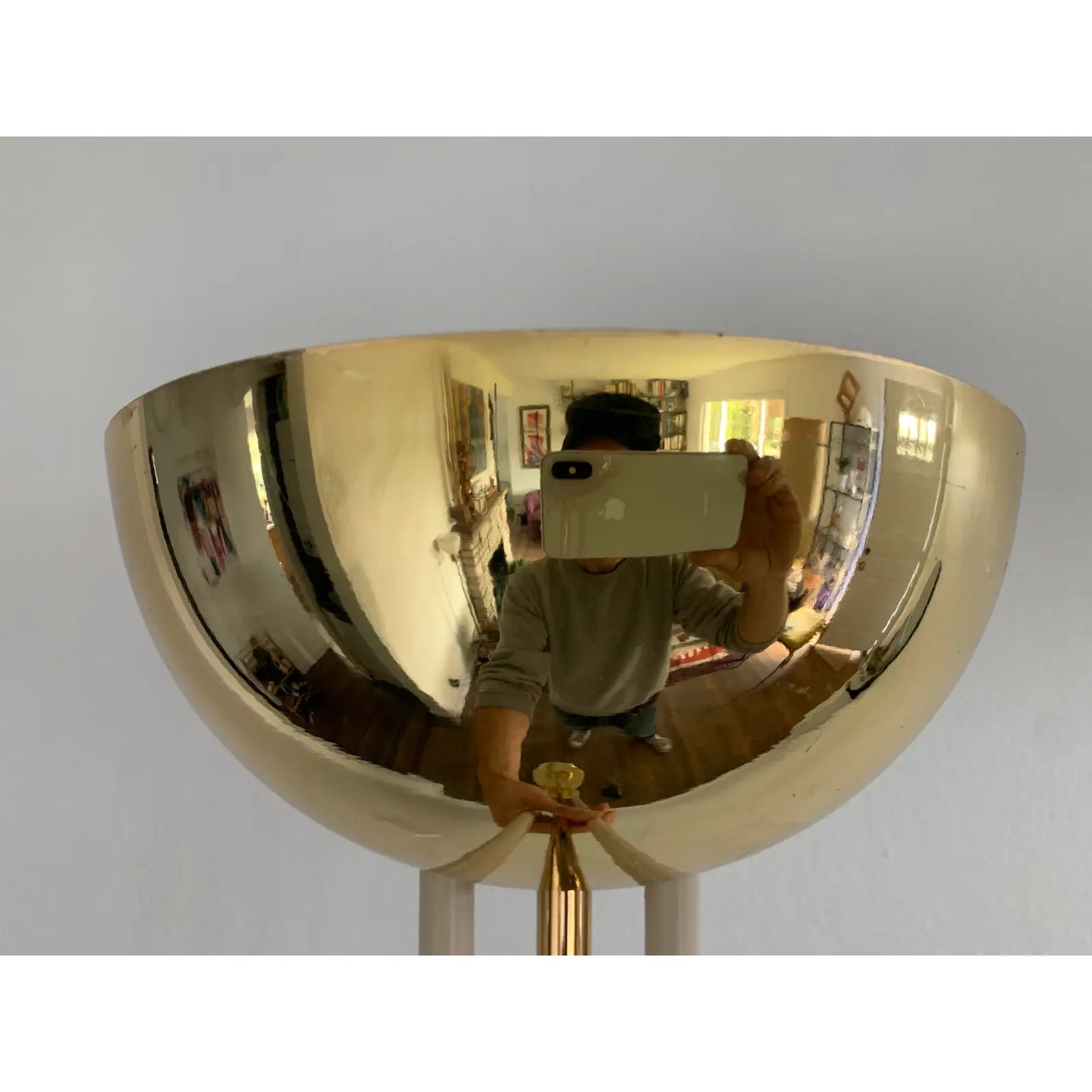 Postmodern Arelux Milano Italy Brass Floor Lamp