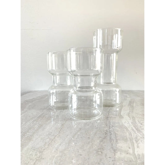Pyrex Glass Candle Holder Vases - Set of Three