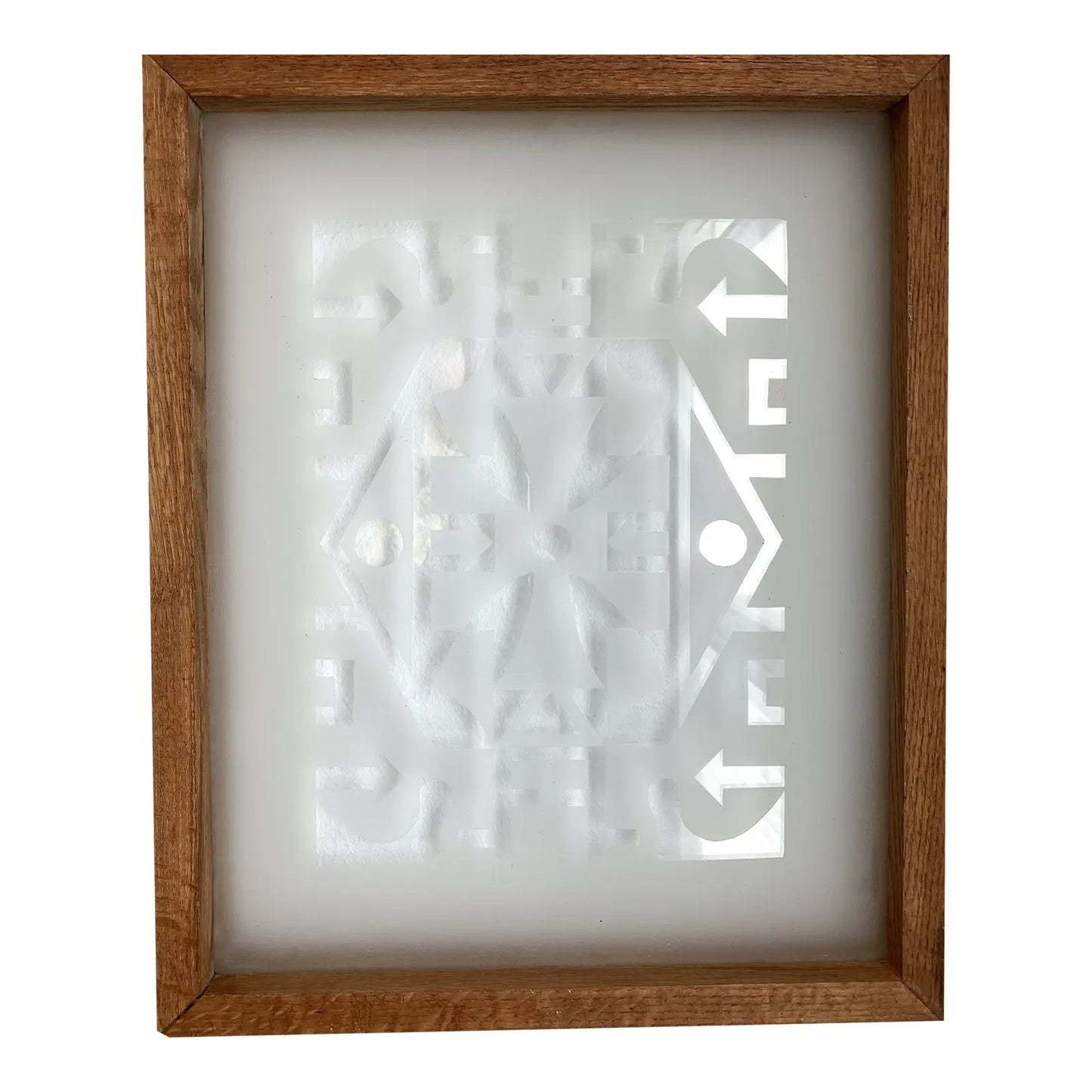 Scandinavian Mid-Century Style Etched Glass Wall Art