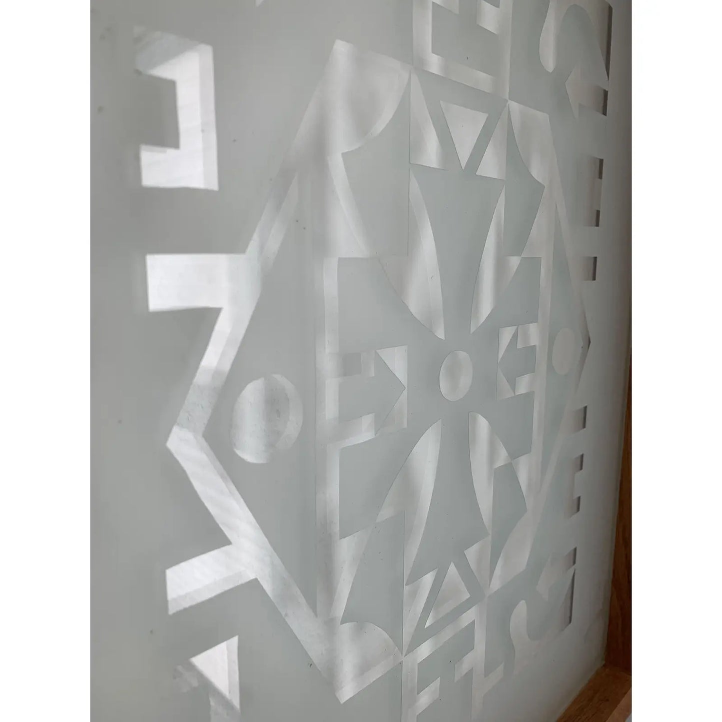 Scandinavian Mid-Century Style Etched Glass Wall Art