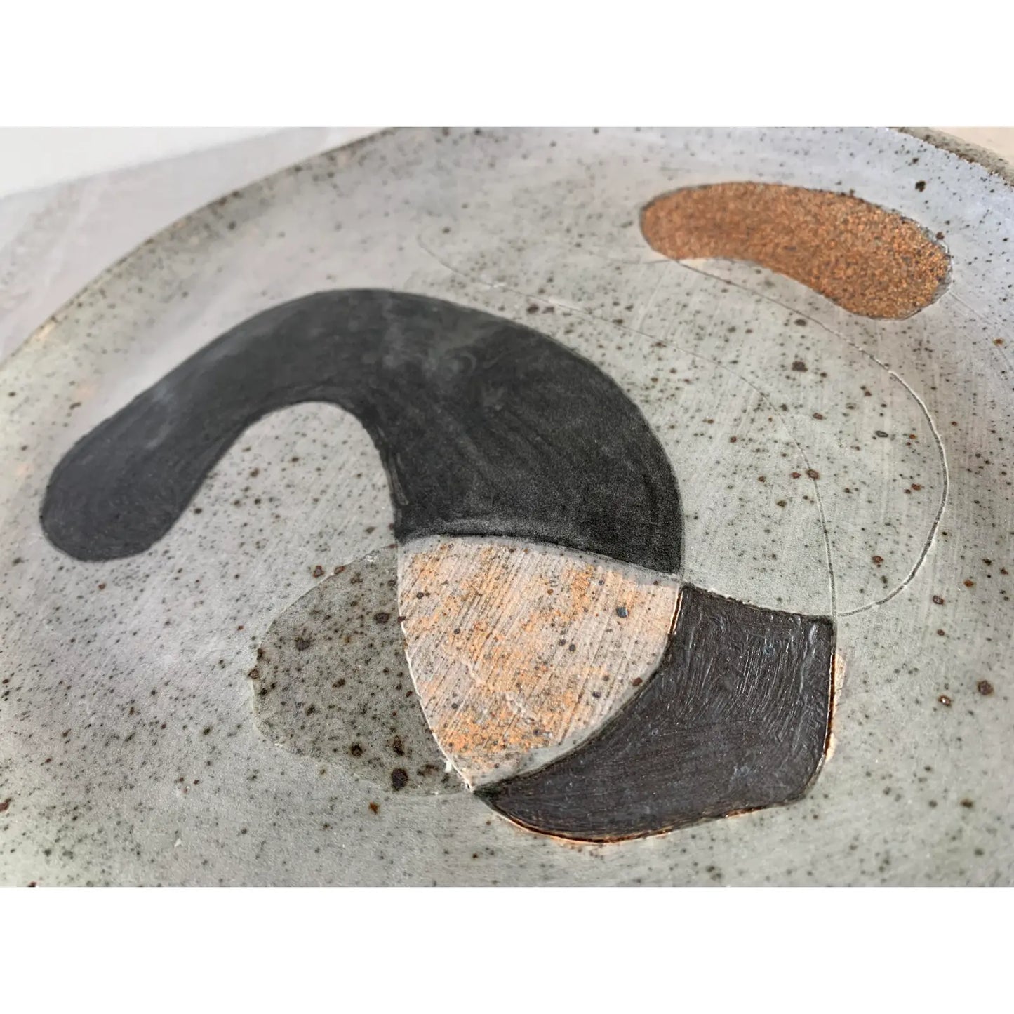 Studio Ceramic Platter With Abstract Decoration