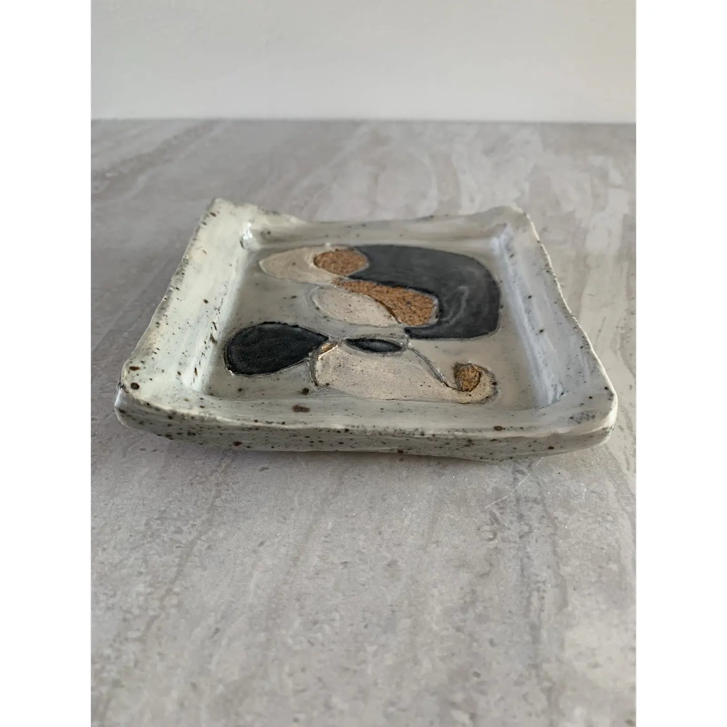 Studio Ceramic Tray With Abstract Decoration